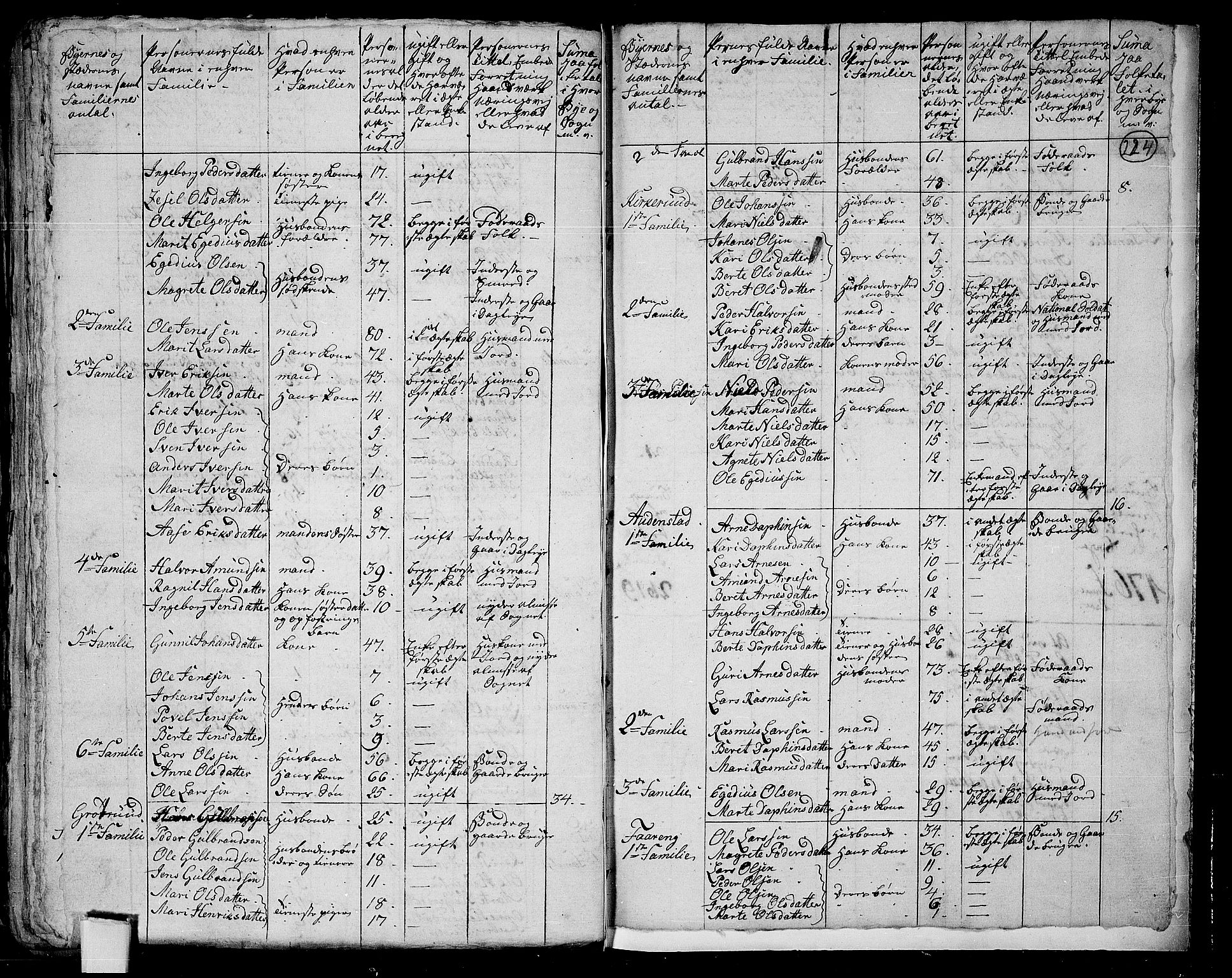 RA, 1801 census for 0525P Biri, 1801, p. 223b-224a