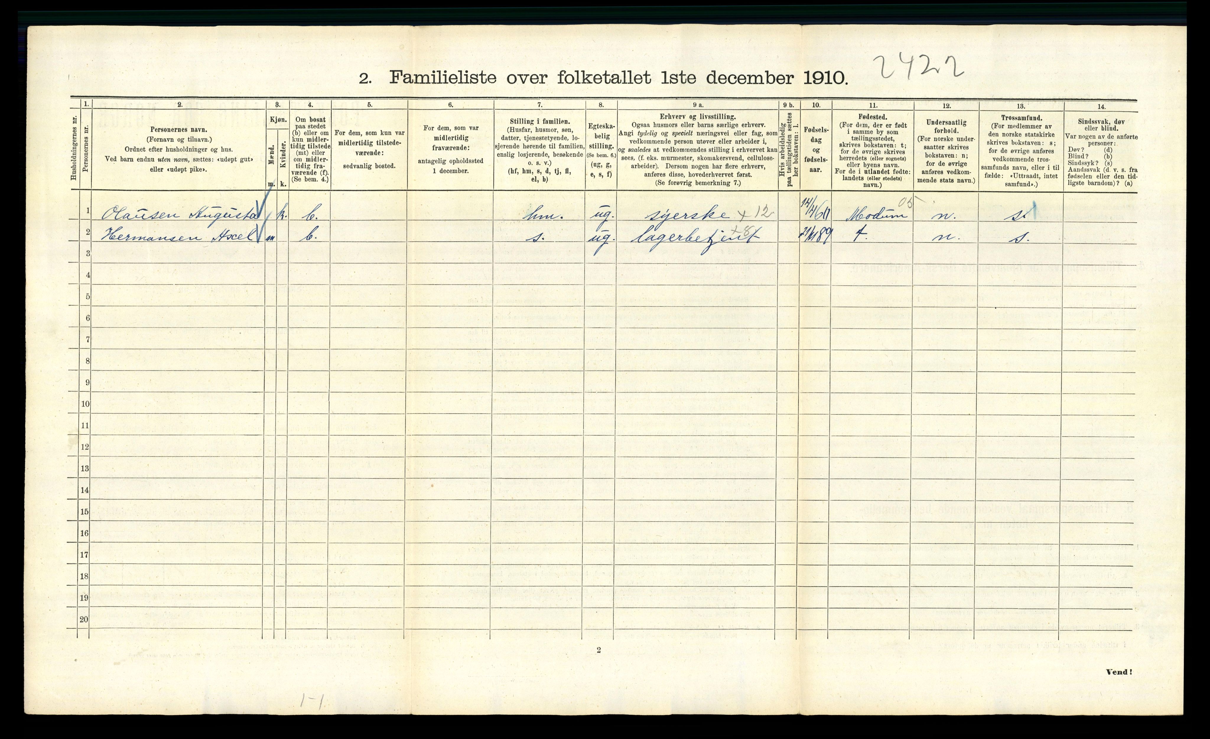 RA, 1910 census for Kristiania, 1910, p. 47466