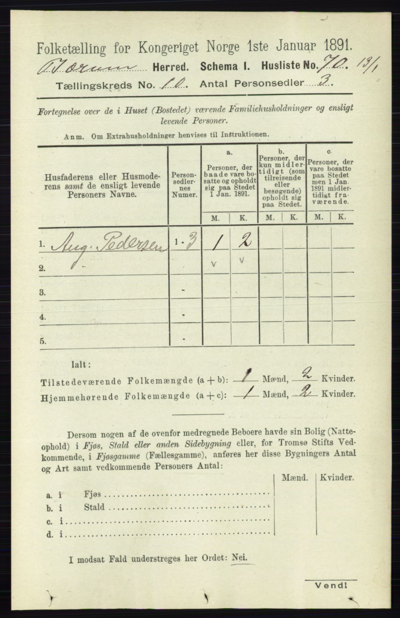 RA, 1891 census for 0219 Bærum, 1891, p. 6354