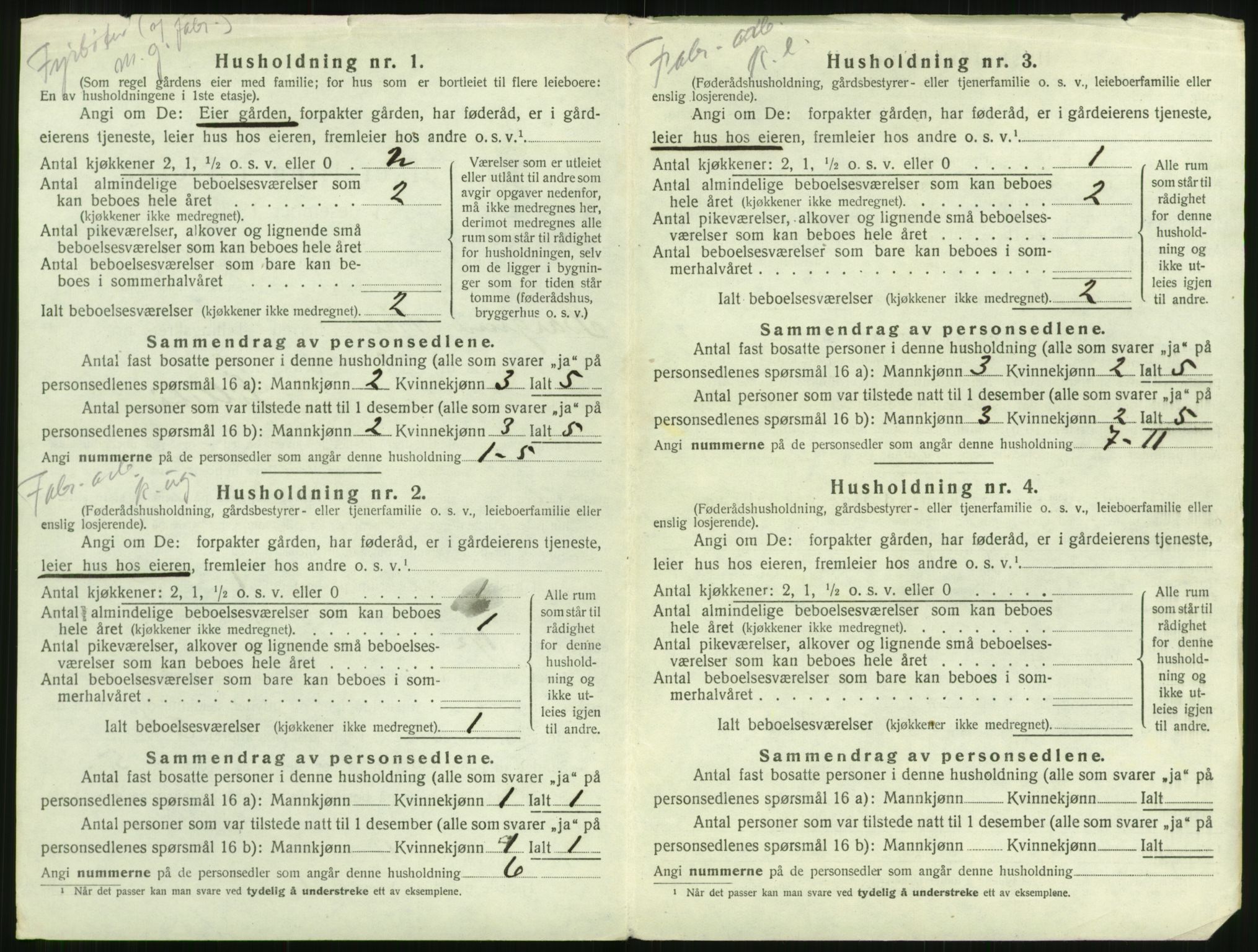 SAT, 1920 census for Borgund, 1920, p. 1805