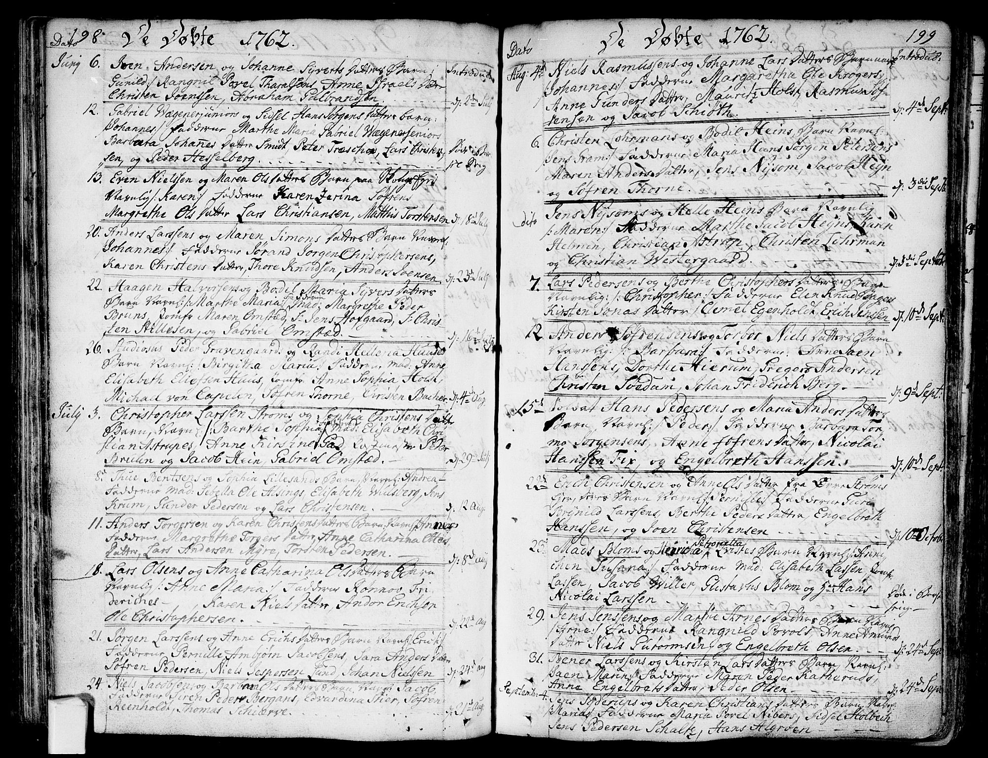 Bragernes kirkebøker, SAKO/A-6/F/Fa/L0005: Parish register (official) no. I 5, 1759-1781, p. 198-199