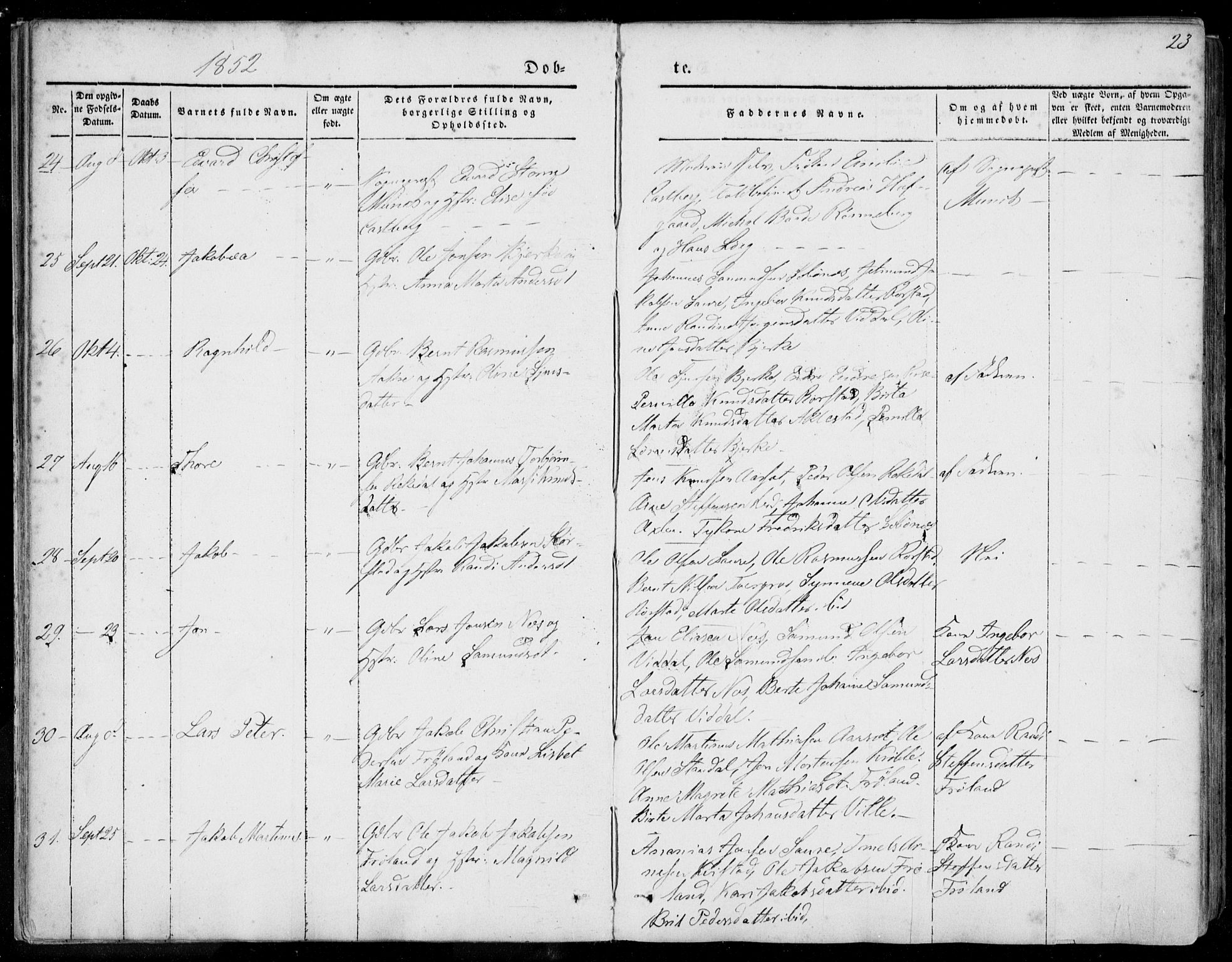 Ministerialprotokoller, klokkerbøker og fødselsregistre - Møre og Romsdal, AV/SAT-A-1454/515/L0209: Parish register (official) no. 515A05, 1847-1868, p. 23