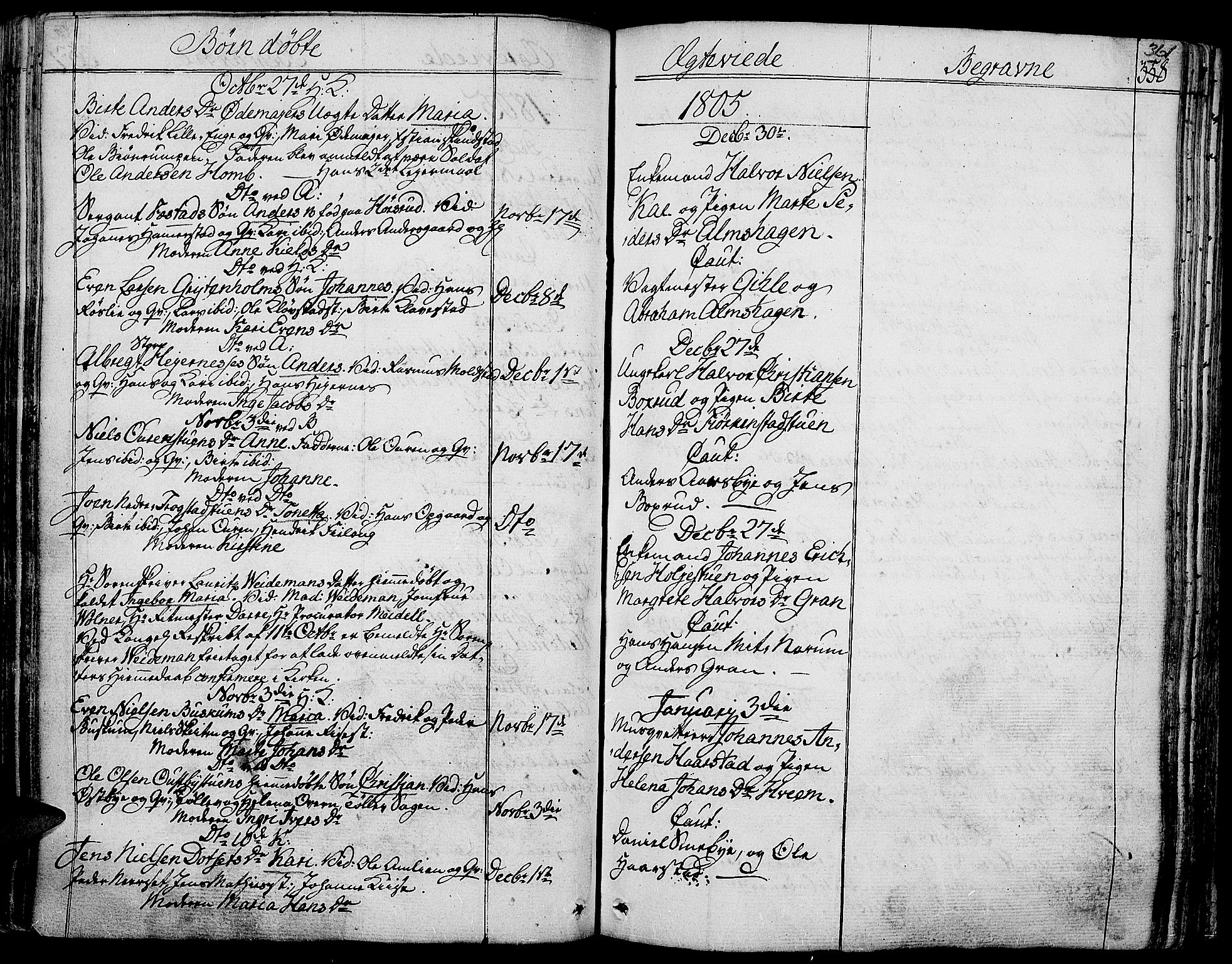 Toten prestekontor, SAH/PREST-102/H/Ha/Haa/L0007: Parish register (official) no. 7, 1794-1809, p. 361