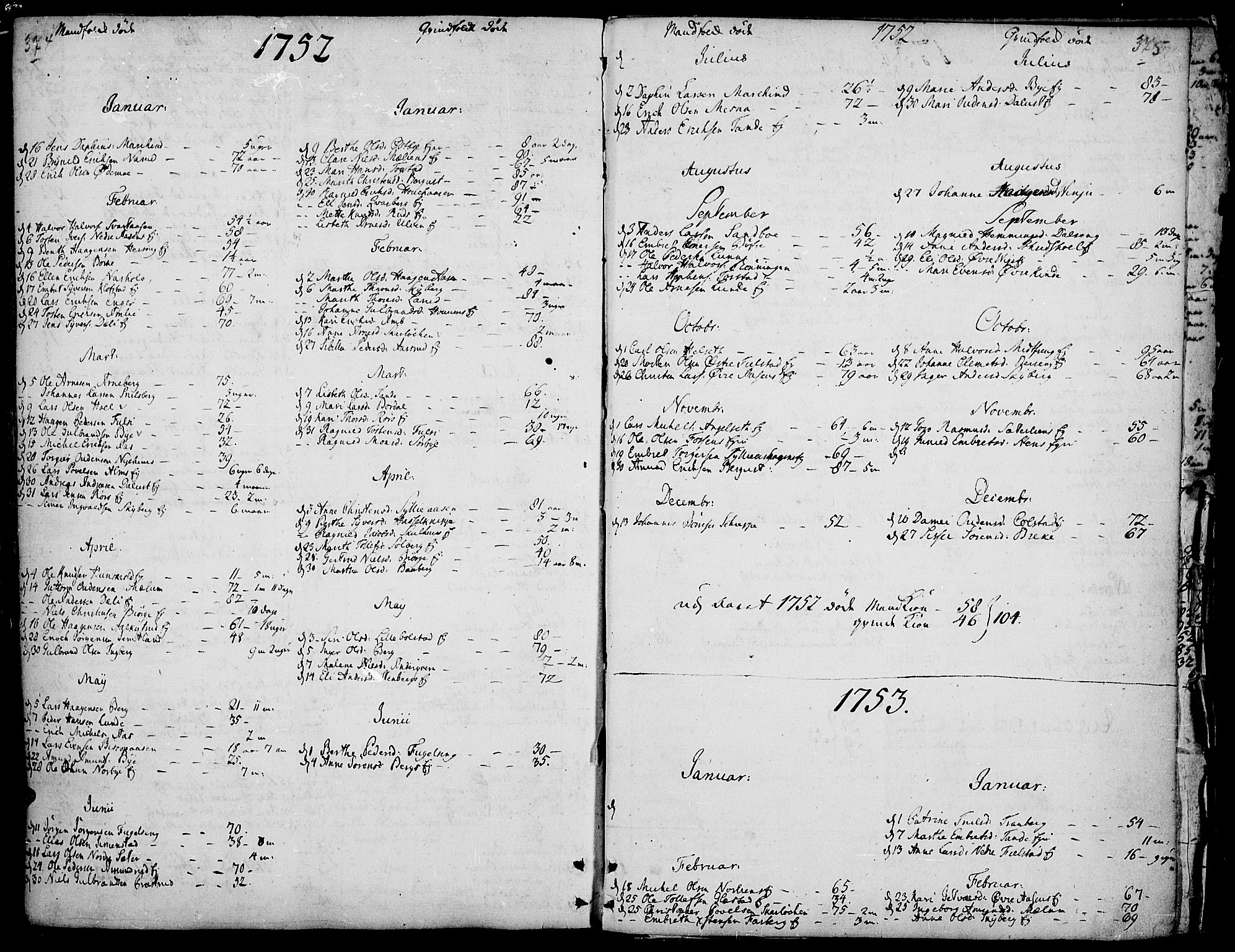 Ringsaker prestekontor, SAH/PREST-014/K/Ka/L0002: Parish register (official) no. 2, 1747-1774, p. 374-375