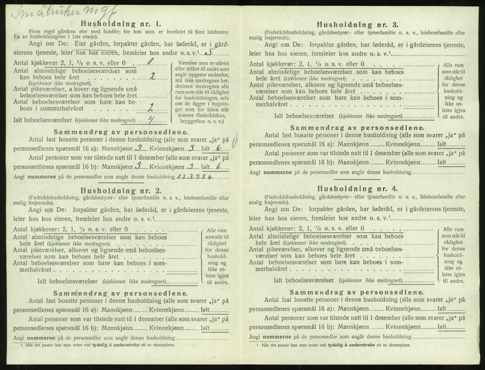 SAT, 1920 census for Kornstad, 1920, p. 426