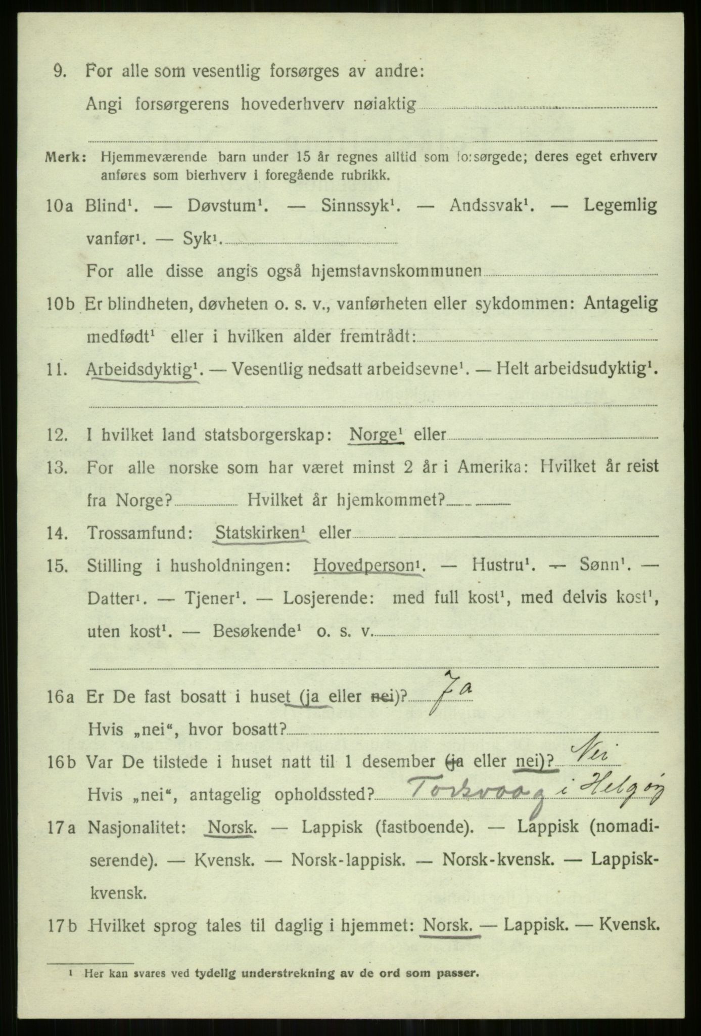 SATØ, 1920 census for Helgøy, 1920, p. 1378