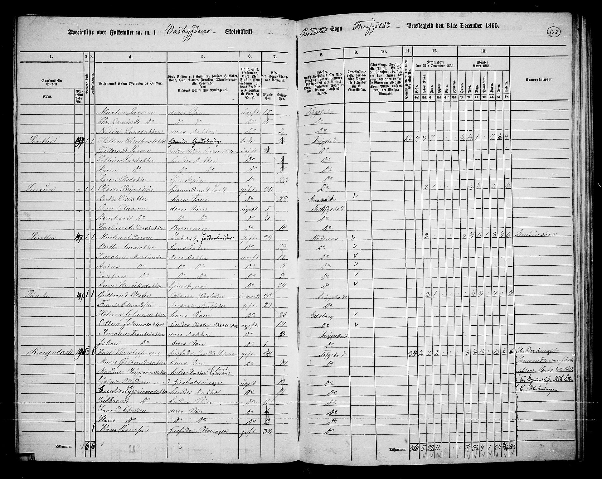 RA, 1865 census for Trøgstad, 1865, p. 138