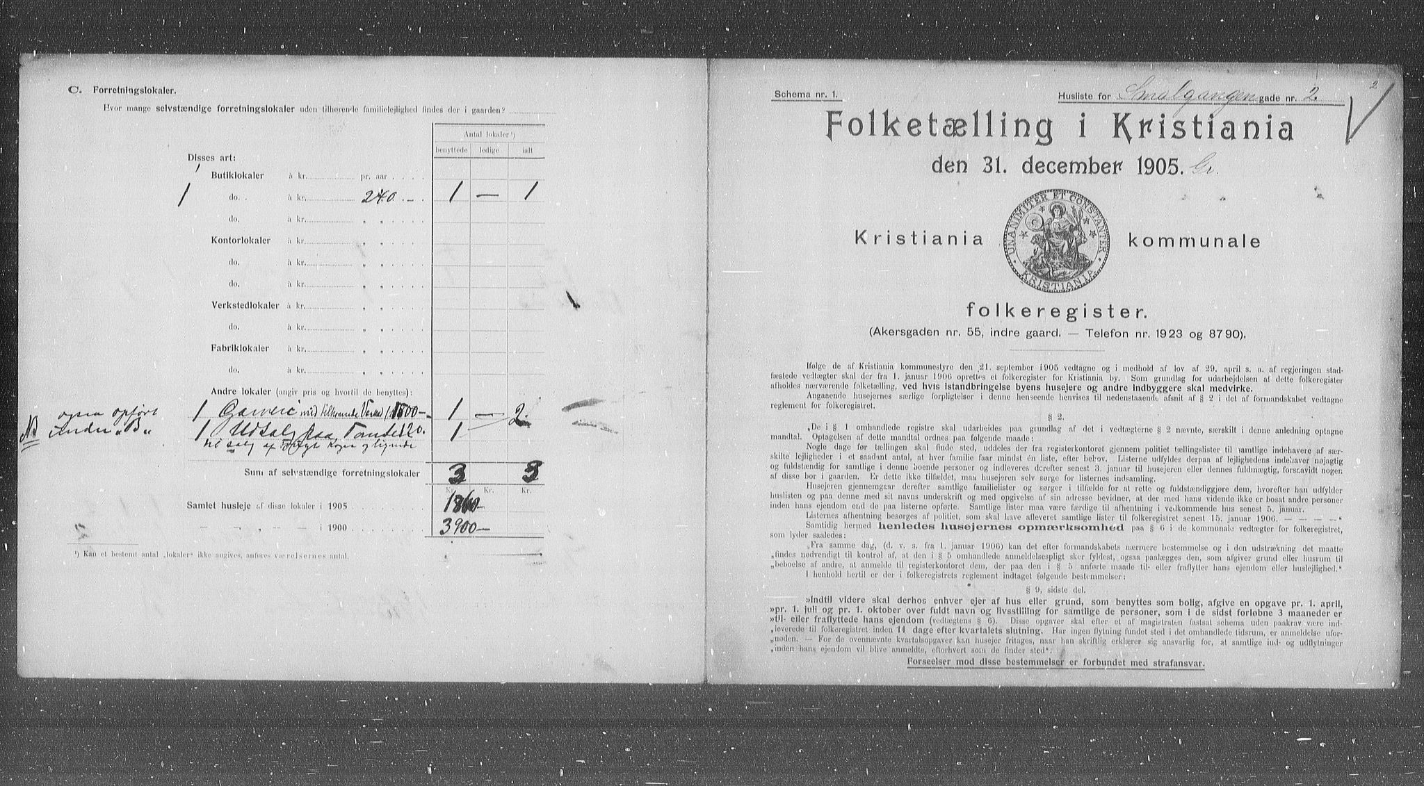 OBA, Municipal Census 1905 for Kristiania, 1905, p. 50323