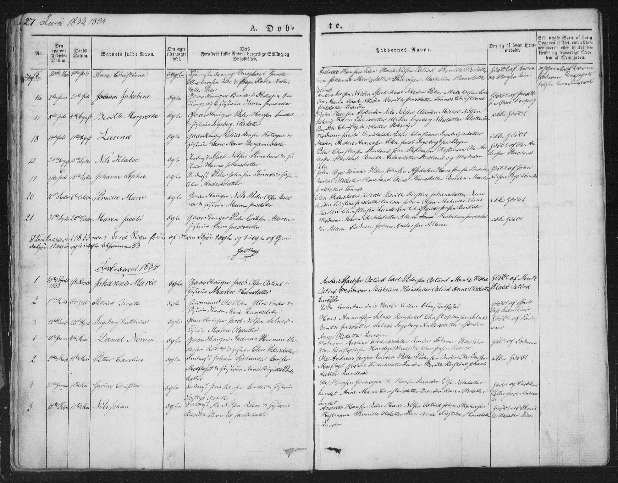 Ministerialprotokoller, klokkerbøker og fødselsregistre - Nordland, SAT/A-1459/839/L0565: Parish register (official) no. 839A02, 1825-1862, p. 27