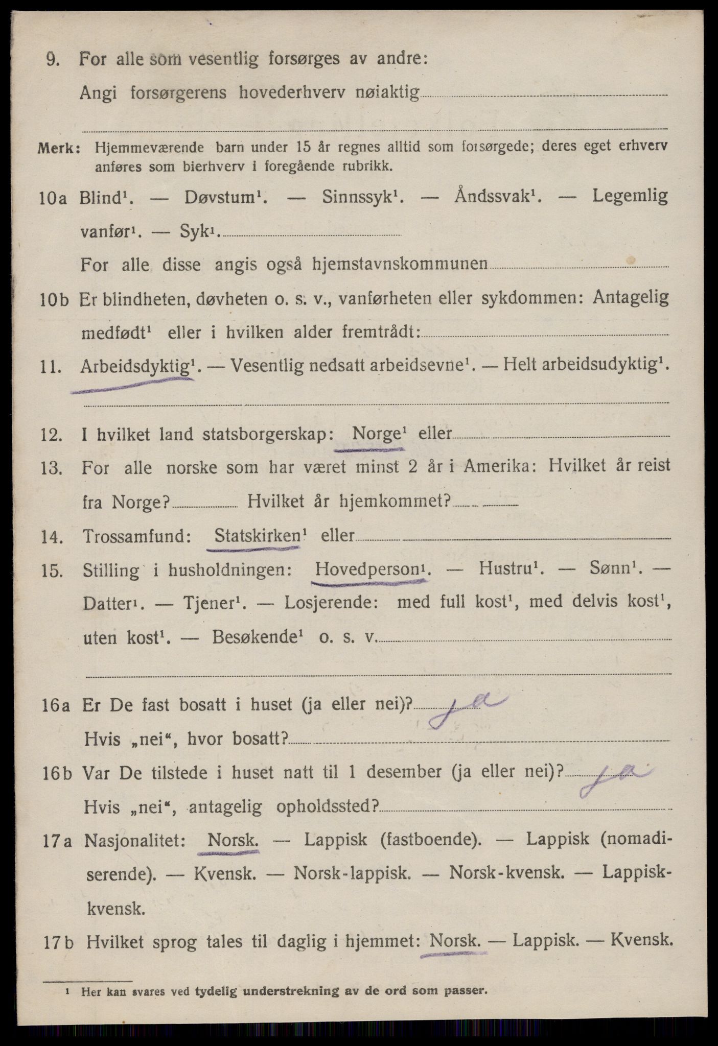 SAT, 1920 census for Kvenvær, 1920, p. 989