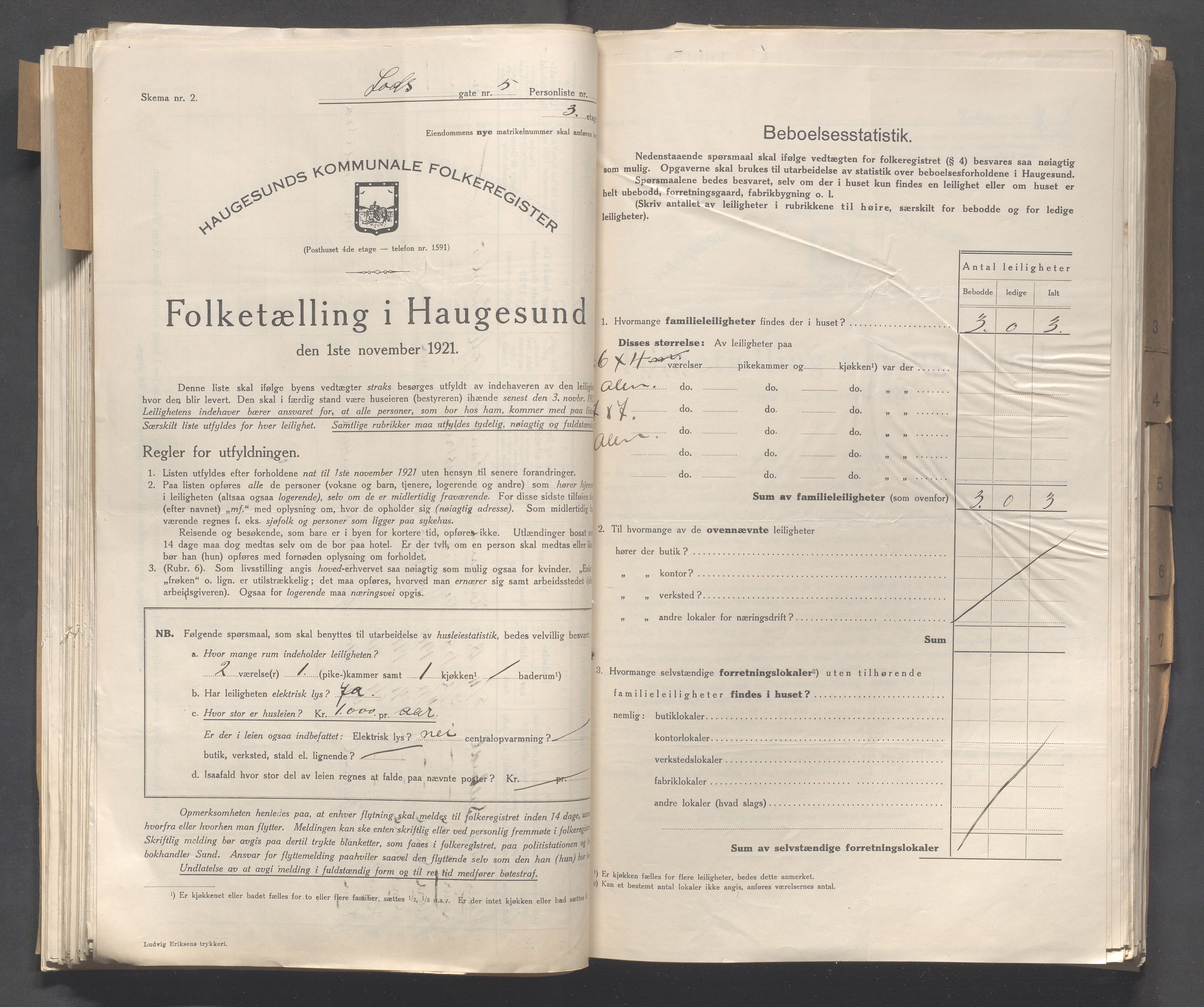 IKAR, Local census 1.11.1921 for Haugesund, 1921, p. 6376