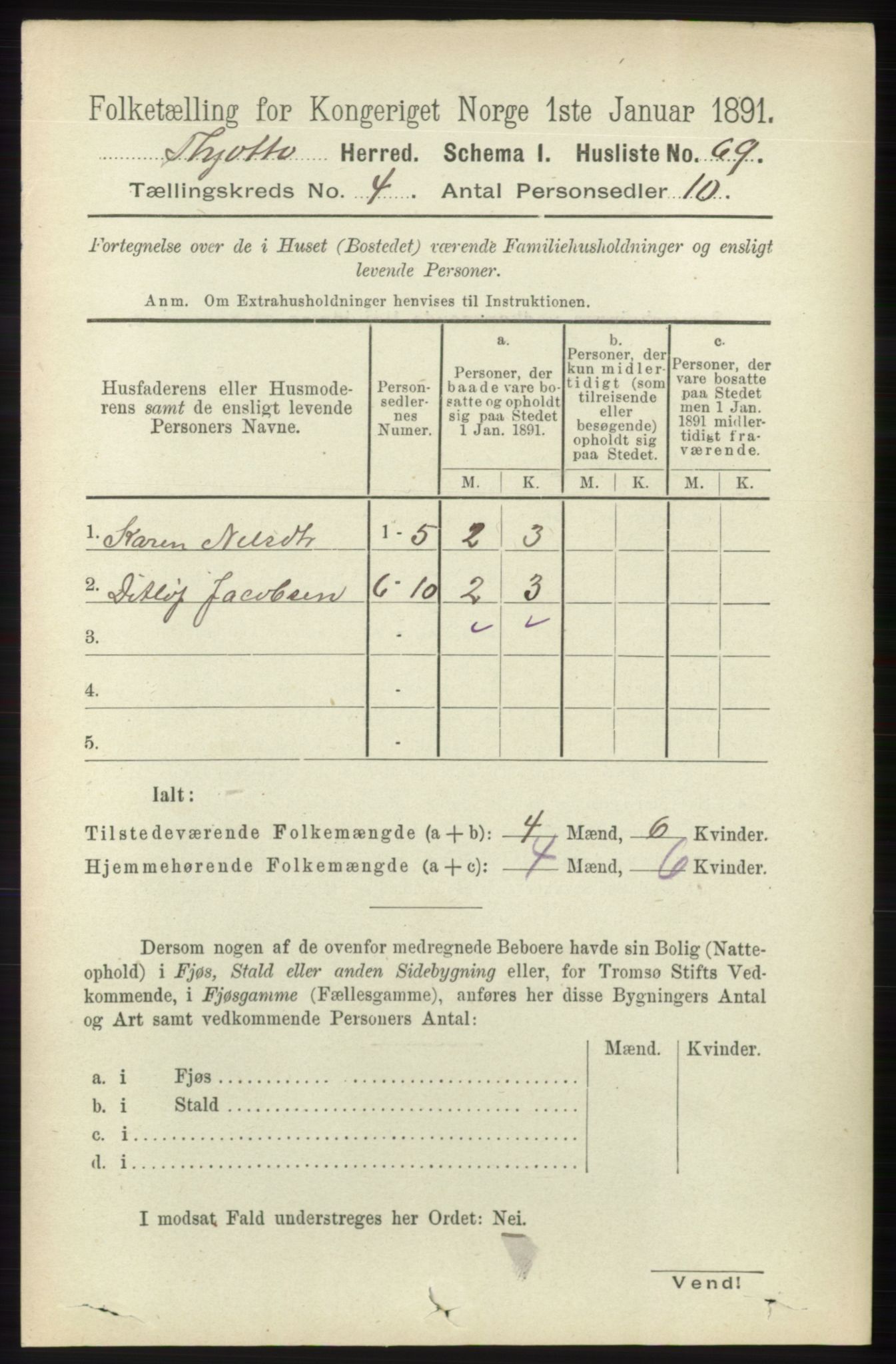 RA, 1891 census for 1817 Tjøtta, 1891, p. 1769