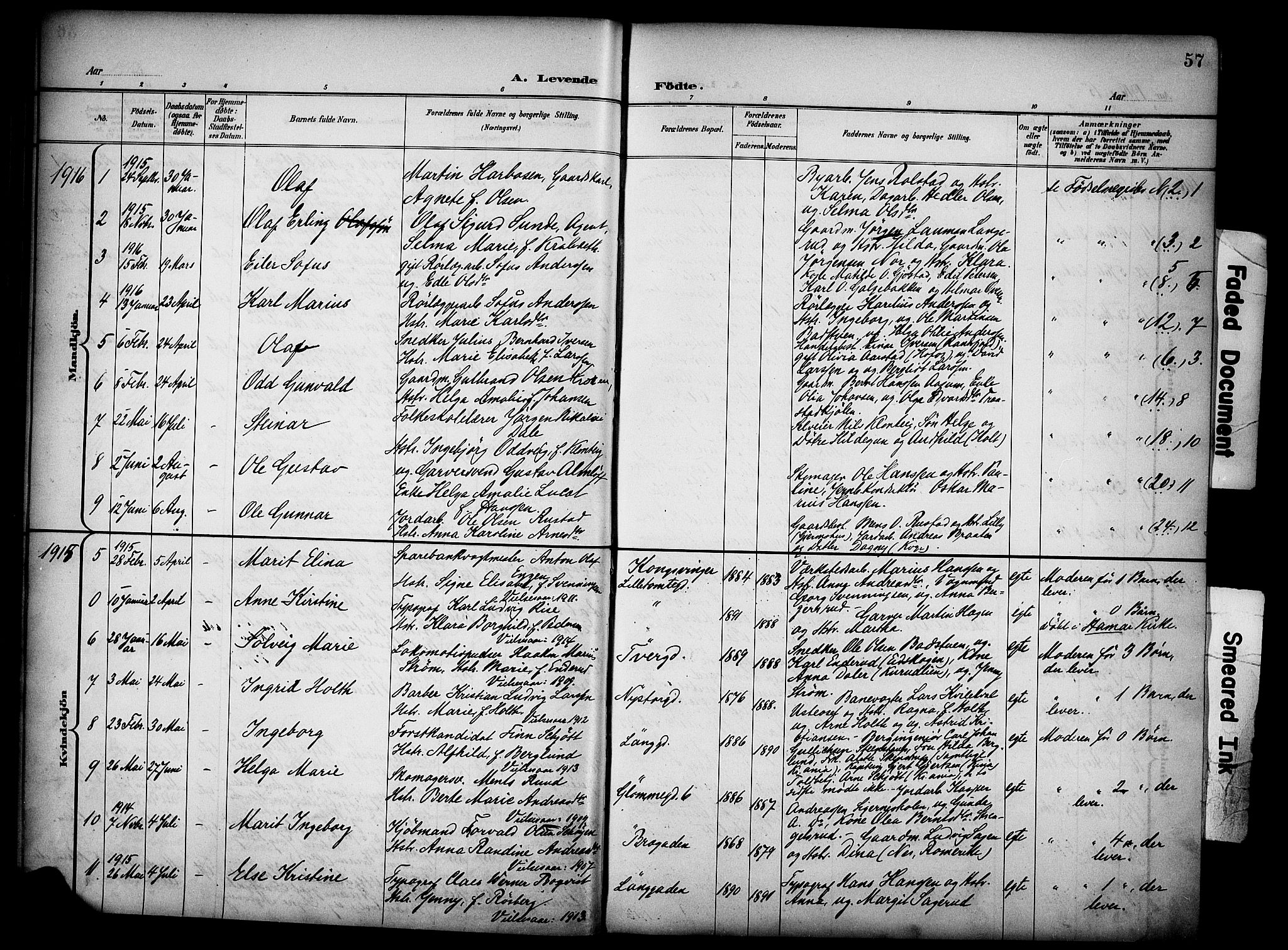 Vinger prestekontor, AV/SAH-PREST-024/H/Ha/Haa/L0016: Parish register (official) no. 16, 1898-1920, p. 57