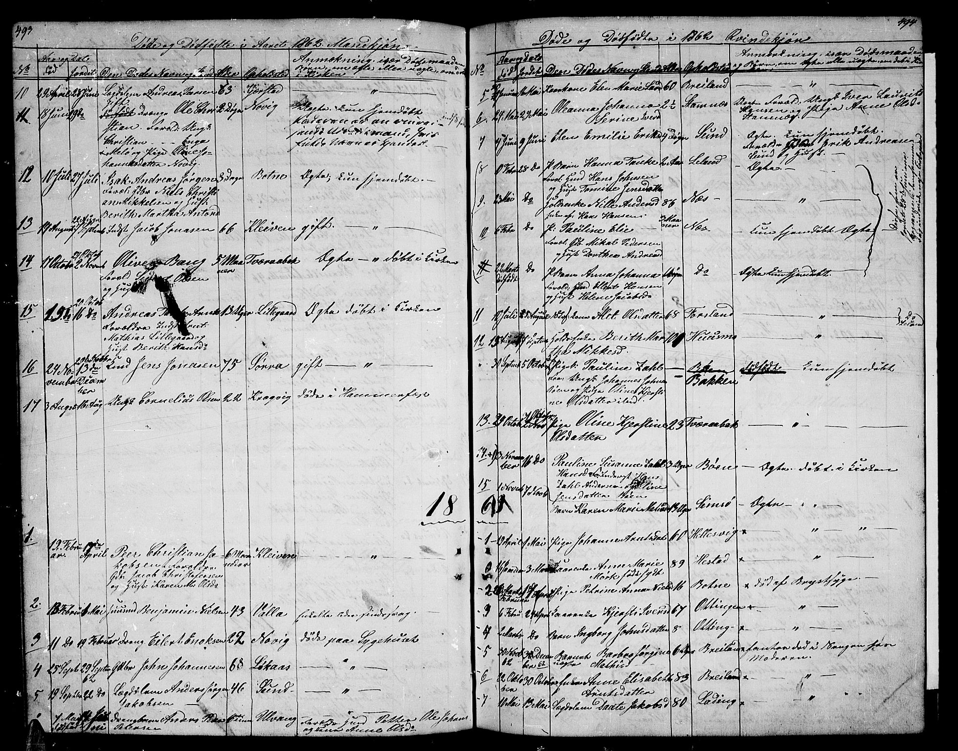 Ministerialprotokoller, klokkerbøker og fødselsregistre - Nordland, SAT/A-1459/831/L0475: Parish register (copy) no. 831C02, 1851-1865, p. 493-494