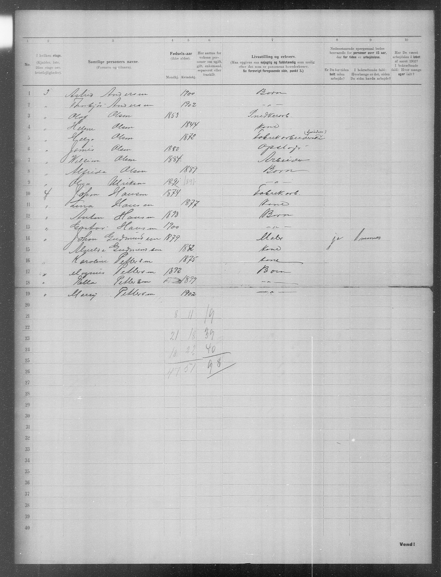 OBA, Municipal Census 1902 for Kristiania, 1902, p. 23778