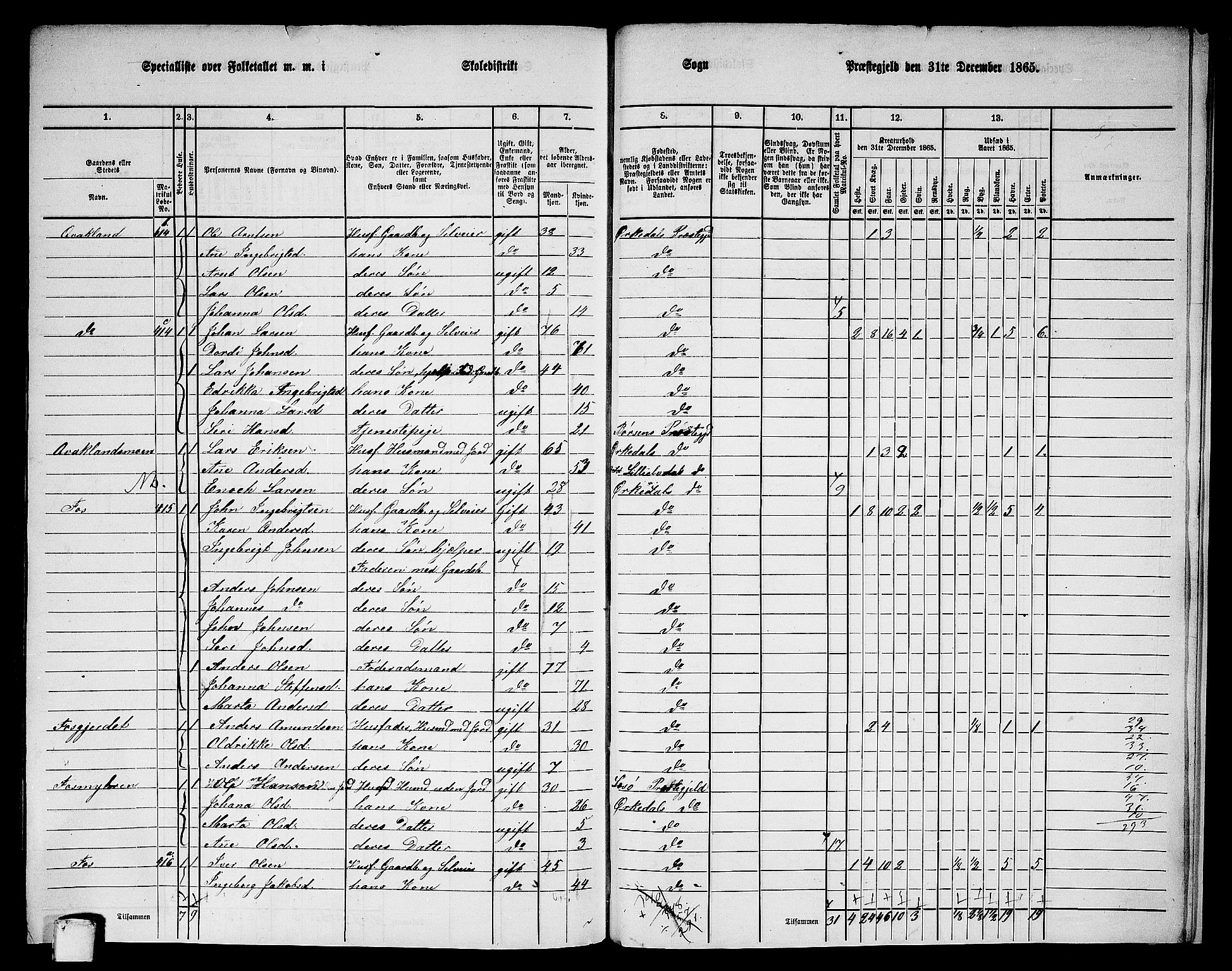 RA, 1865 census for Orkdal, 1865, p. 264