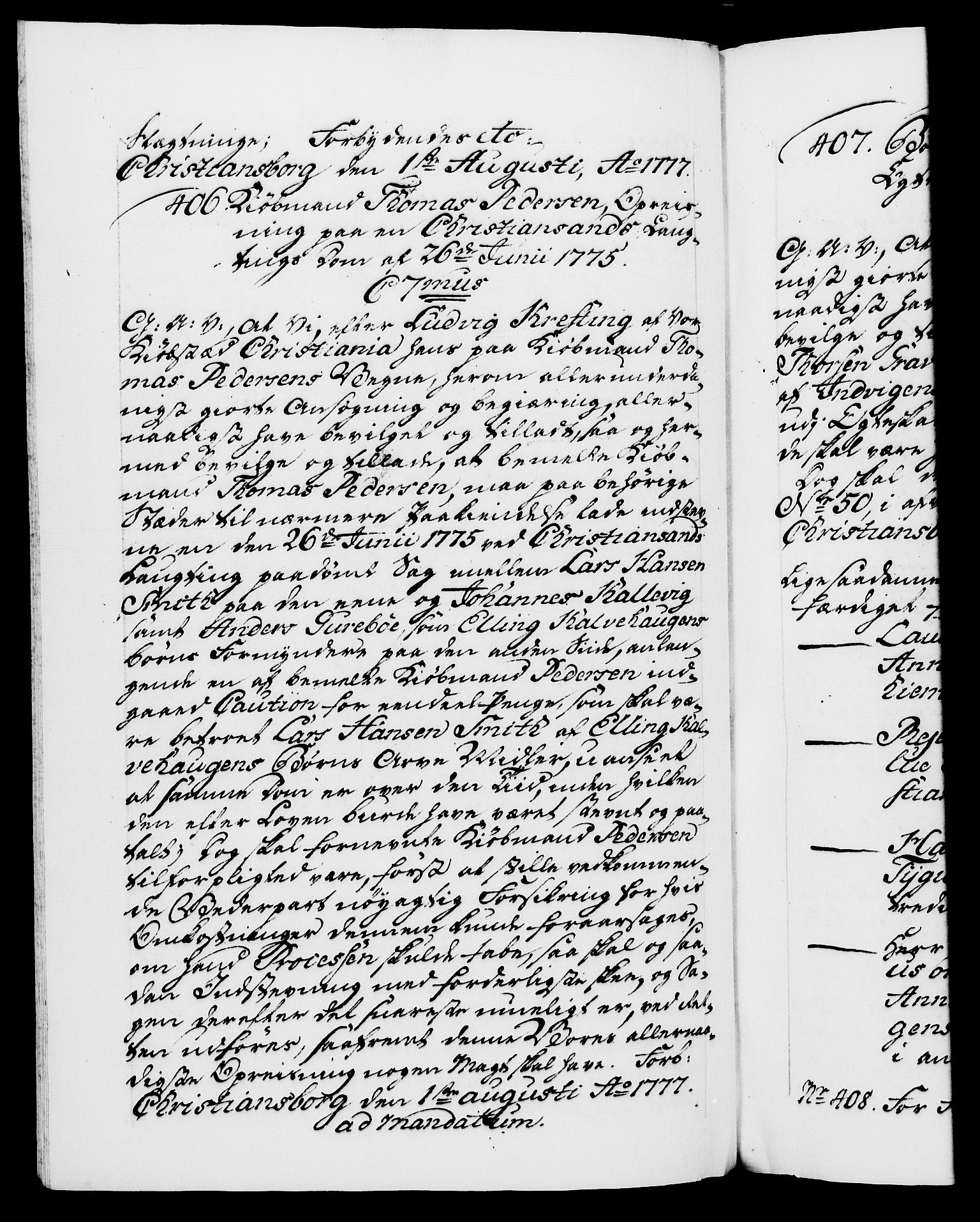 Danske Kanselli 1572-1799, AV/RA-EA-3023/F/Fc/Fca/Fcaa/L0047: Norske registre, 1776-1778, p. 565b