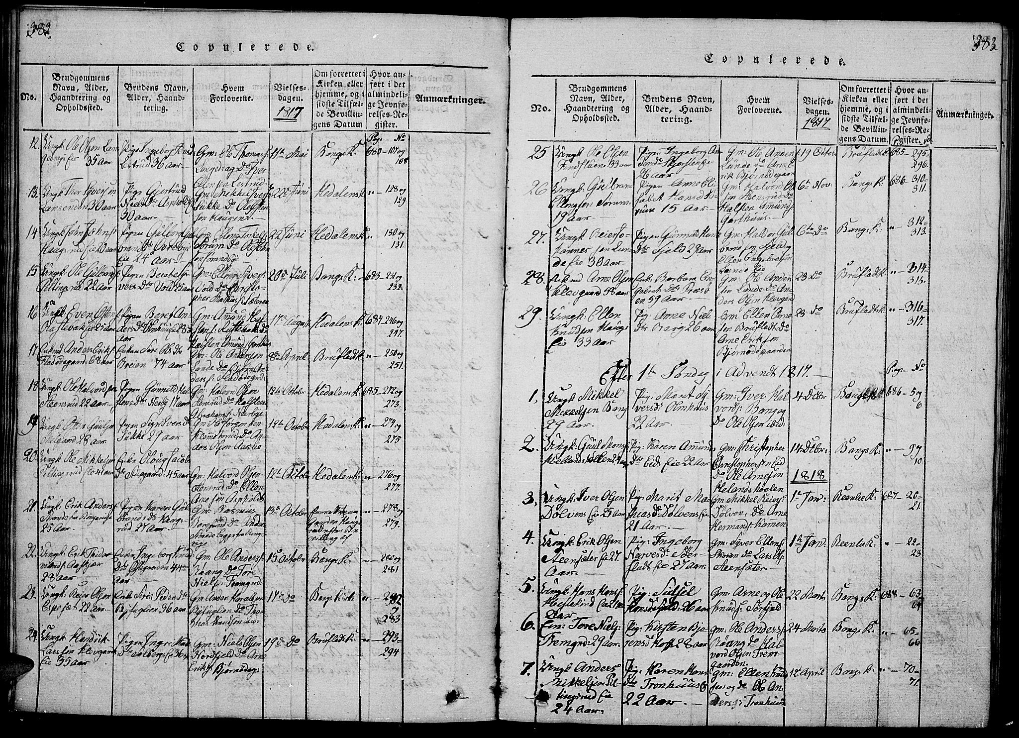 Sør-Aurdal prestekontor, SAH/PREST-128/H/Ha/Hab/L0001: Parish register (copy) no. 1, 1815-1826, p. 382-383
