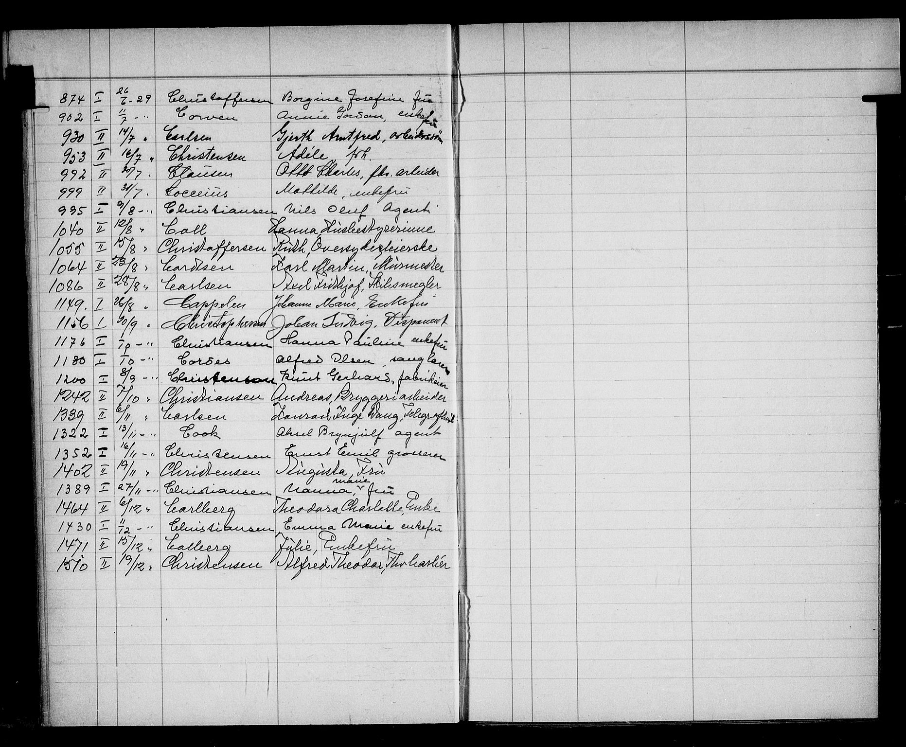 Oslo skifterett, AV/SAO-A-10383/F/Fa/Faa/L0029: Navneregister, 1929
