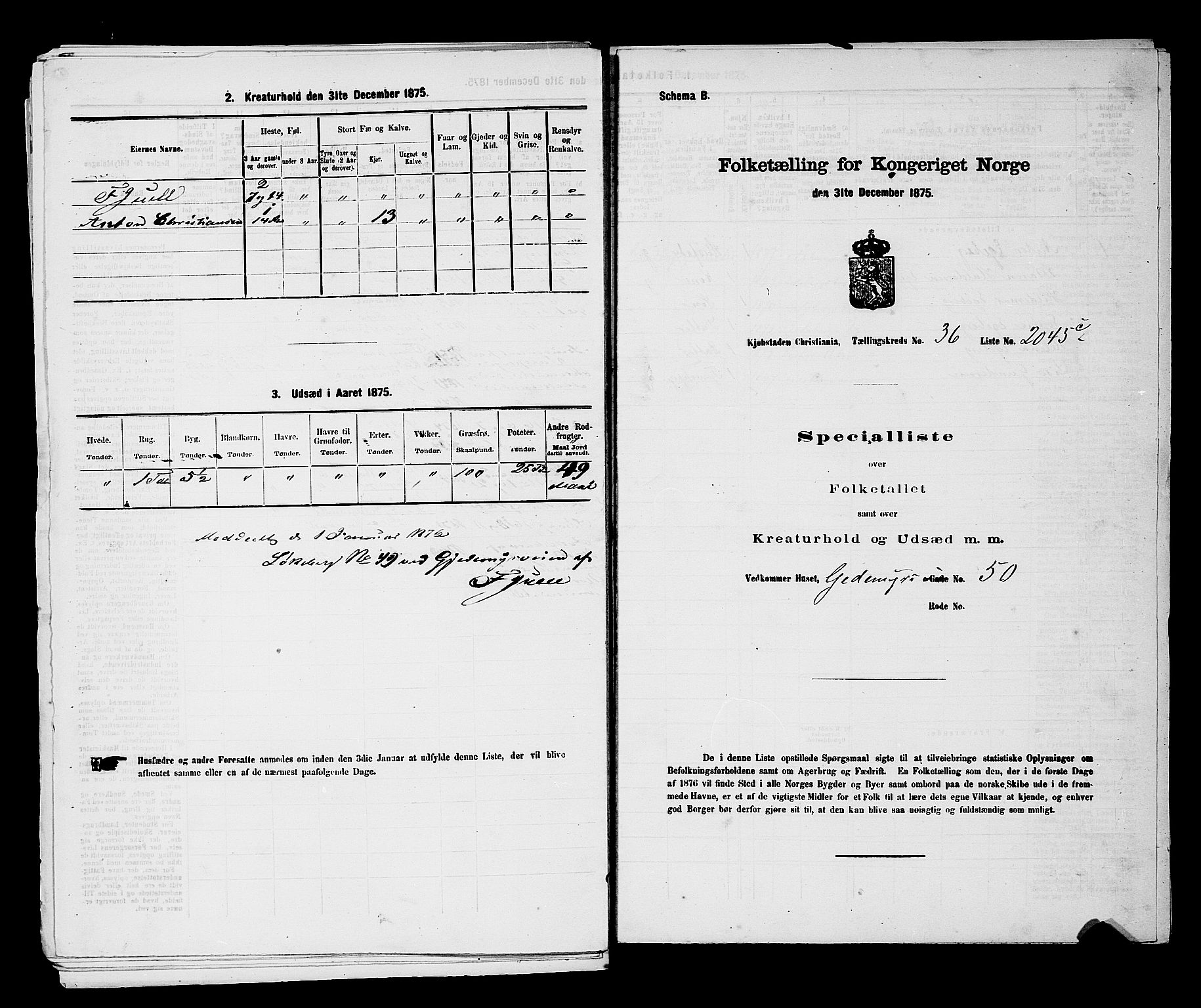 RA, 1875 census for 0301 Kristiania, 1875, p. 5841