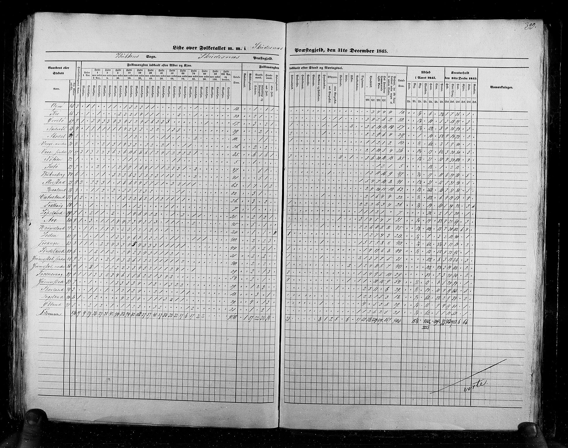 RA, Census 1845, vol. 6: Lister og Mandal amt og Stavanger amt, 1845, p. 399