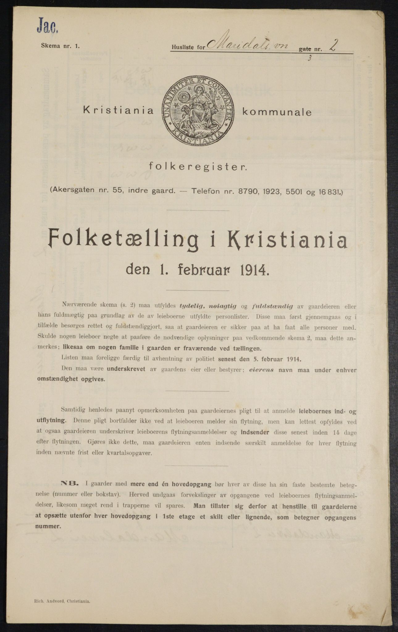 OBA, Municipal Census 1914 for Kristiania, 1914, p. 60530