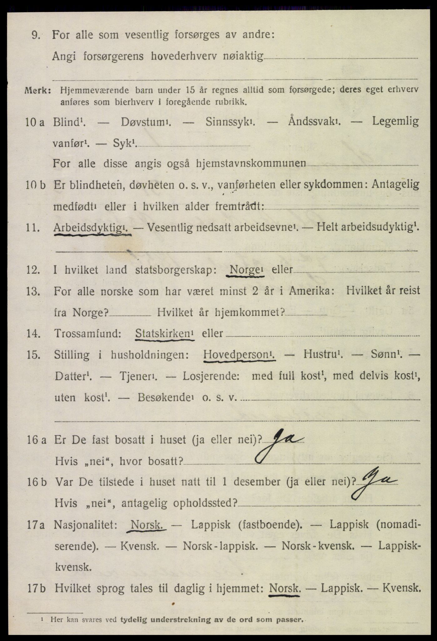SAT, 1920 census for Snåsa, 1920, p. 2925