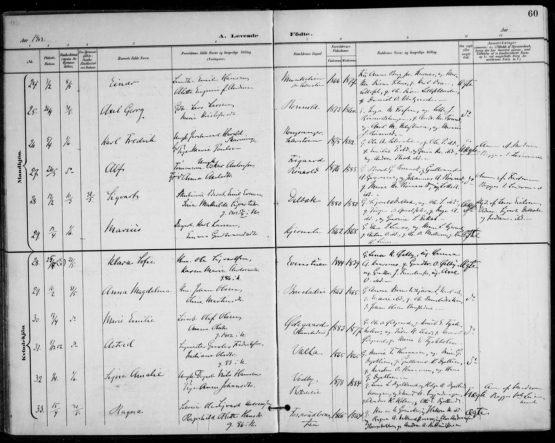 Nes prestekontor Kirkebøker, AV/SAO-A-10410/F/Fa/L0011: Parish register (official) no. I 11, 1899-1918, p. 60