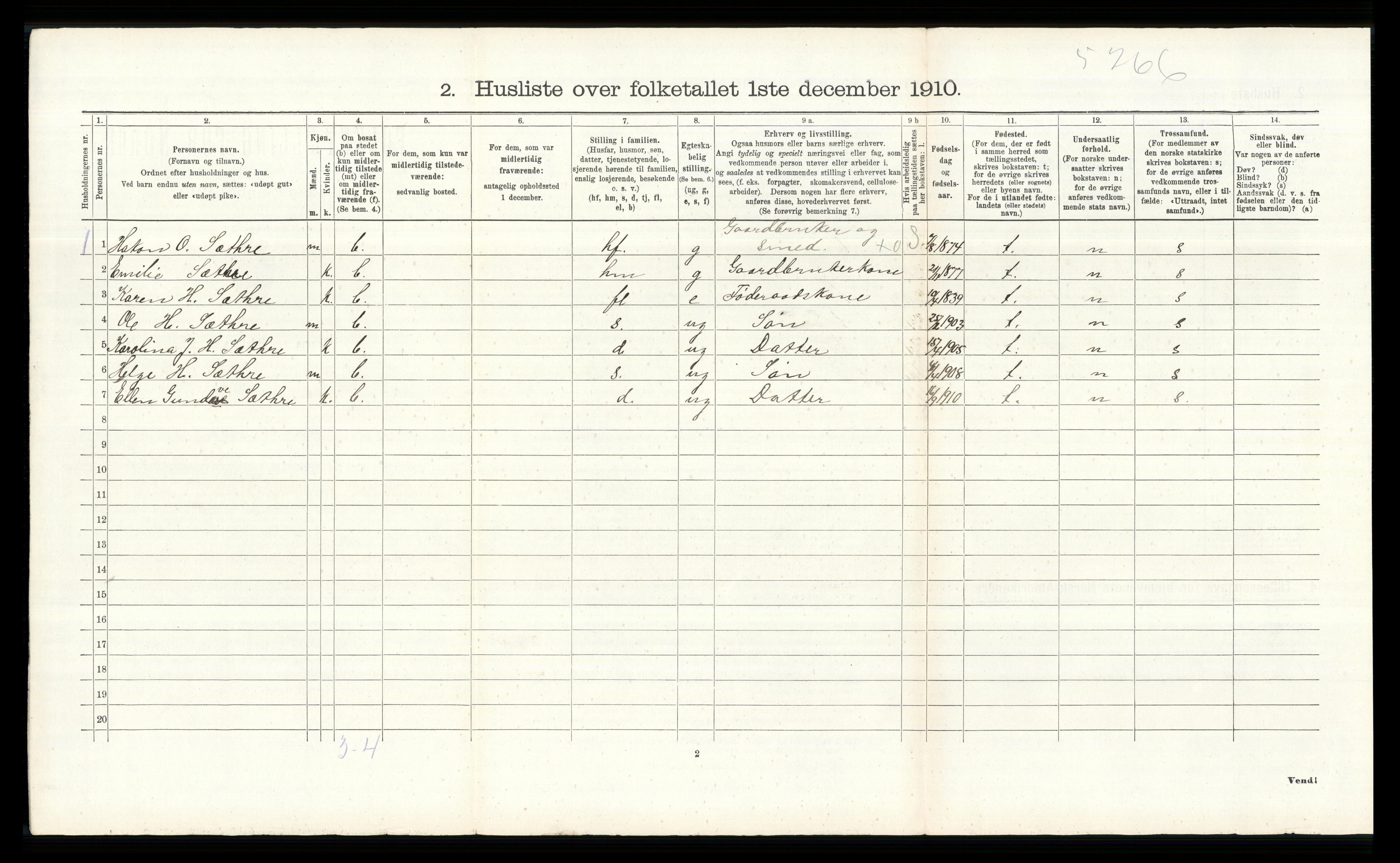 RA, 1910 census for Grue, 1910, p. 1944