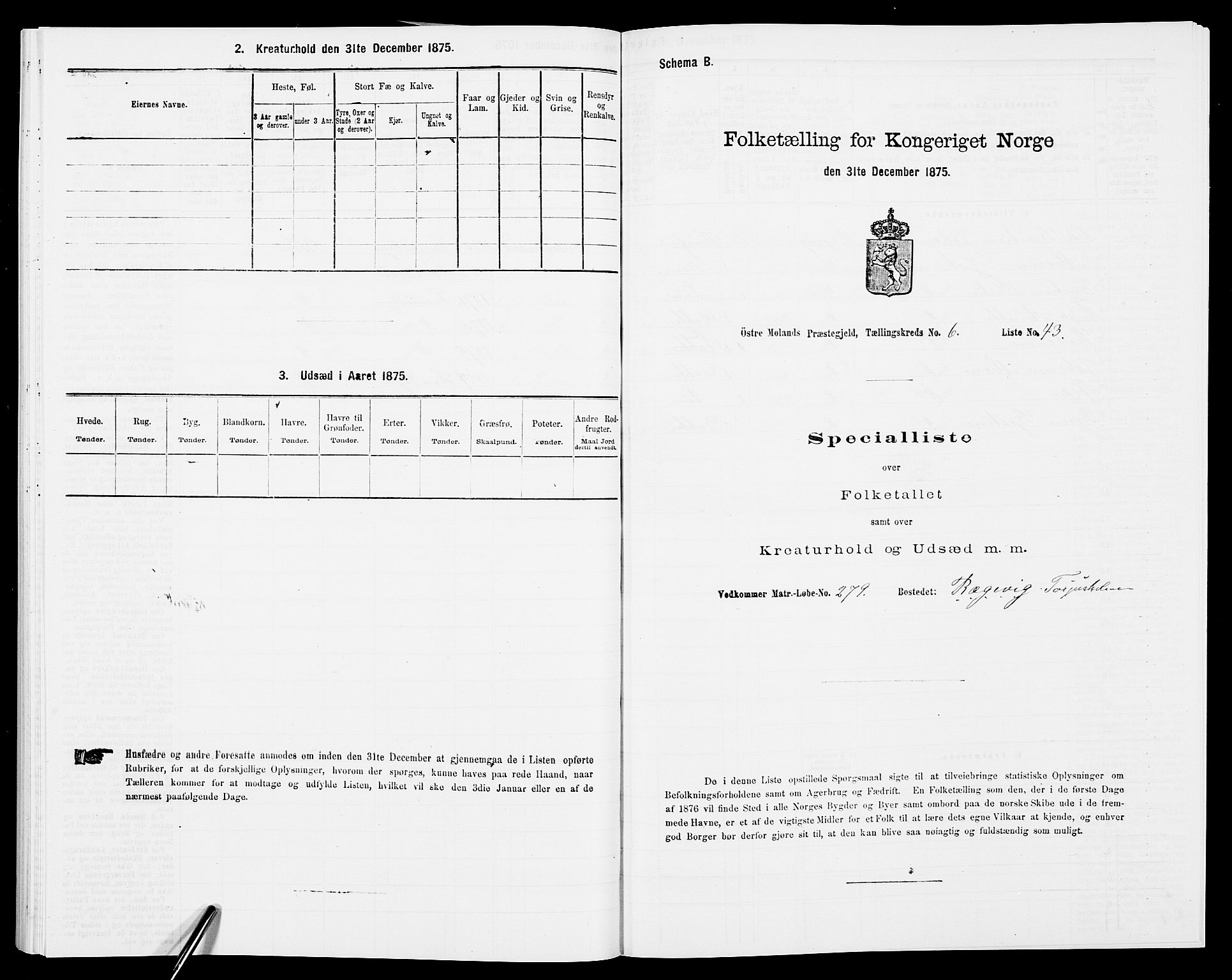 SAK, 1875 census for 0918P Austre Moland, 1875, p. 2114