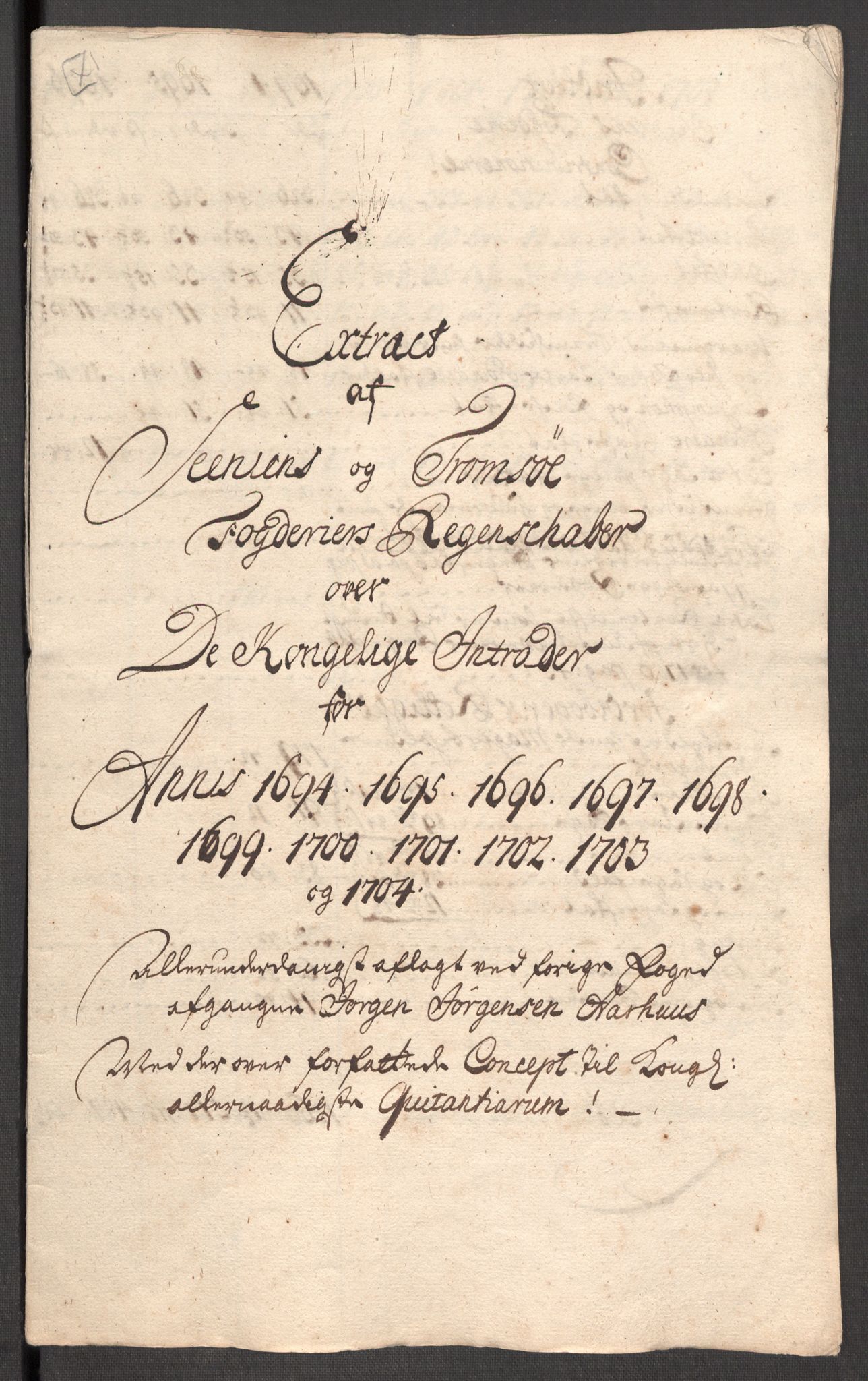 Rentekammeret inntil 1814, Reviderte regnskaper, Fogderegnskap, AV/RA-EA-4092/R68/L4755: Fogderegnskap Senja og Troms, 1700-1704, p. 424