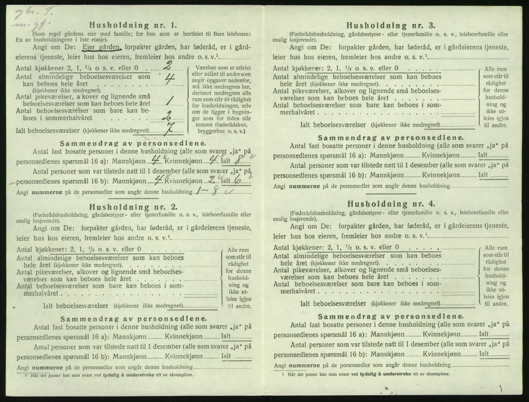 SAK, 1920 census for Eide, 1920, p. 221