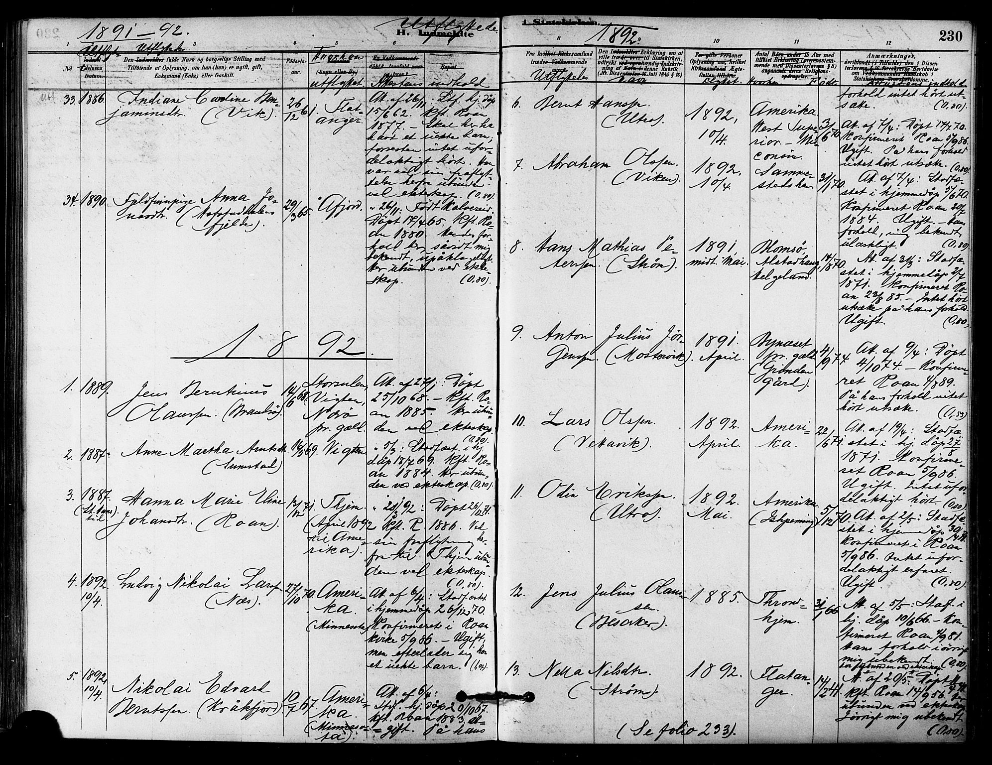 Ministerialprotokoller, klokkerbøker og fødselsregistre - Sør-Trøndelag, AV/SAT-A-1456/657/L0707: Parish register (official) no. 657A08, 1879-1893, p. 230