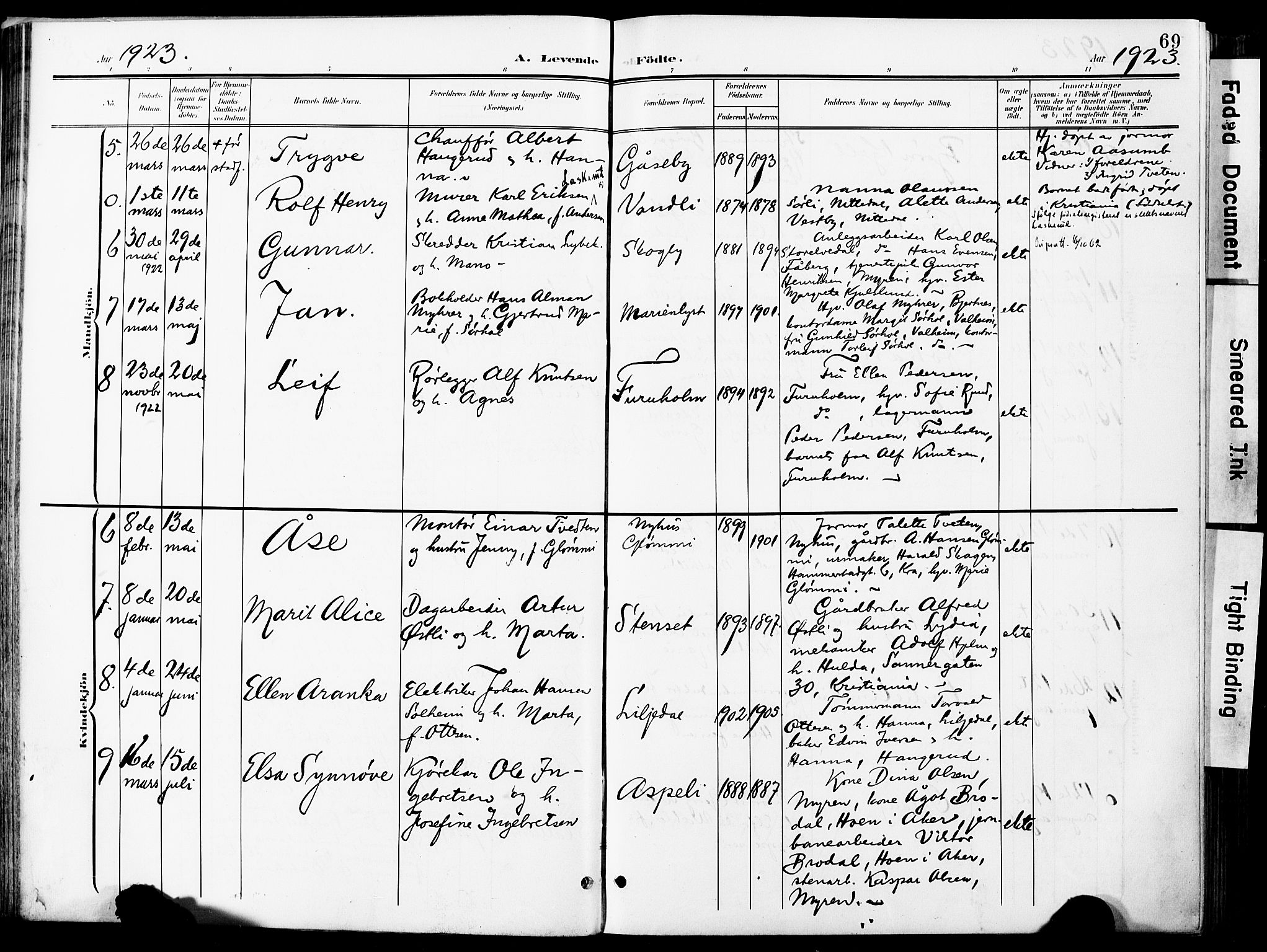 Nittedal prestekontor Kirkebøker, AV/SAO-A-10365a/F/Fa/L0008: Parish register (official) no. I 8, 1902-1926, p. 69
