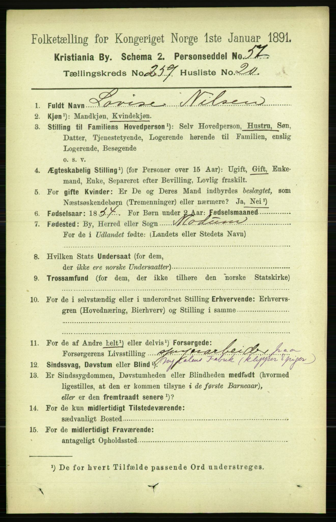 RA, 1891 census for 0301 Kristiania, 1891, p. 157746