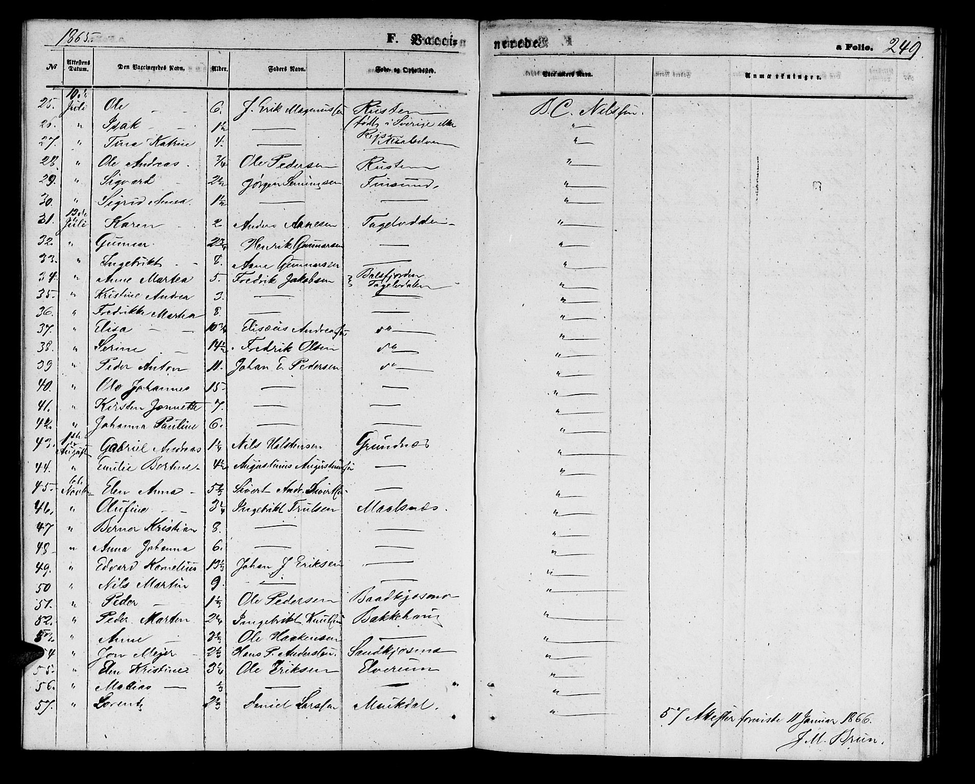 Målselv sokneprestembete, SATØ/S-1311/G/Ga/Gab/L0002klokker: Parish register (copy) no. 2, 1865-1873, p. 249