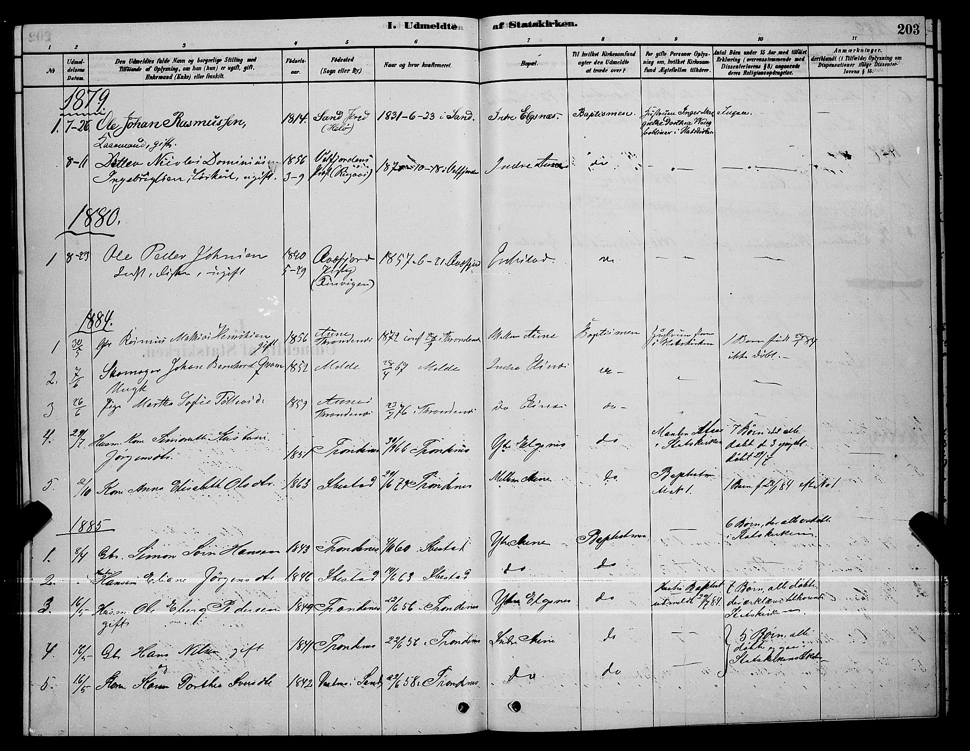 Trondenes sokneprestkontor, SATØ/S-1319/H/Hb/L0010klokker: Parish register (copy) no. 10, 1878-1890, p. 203