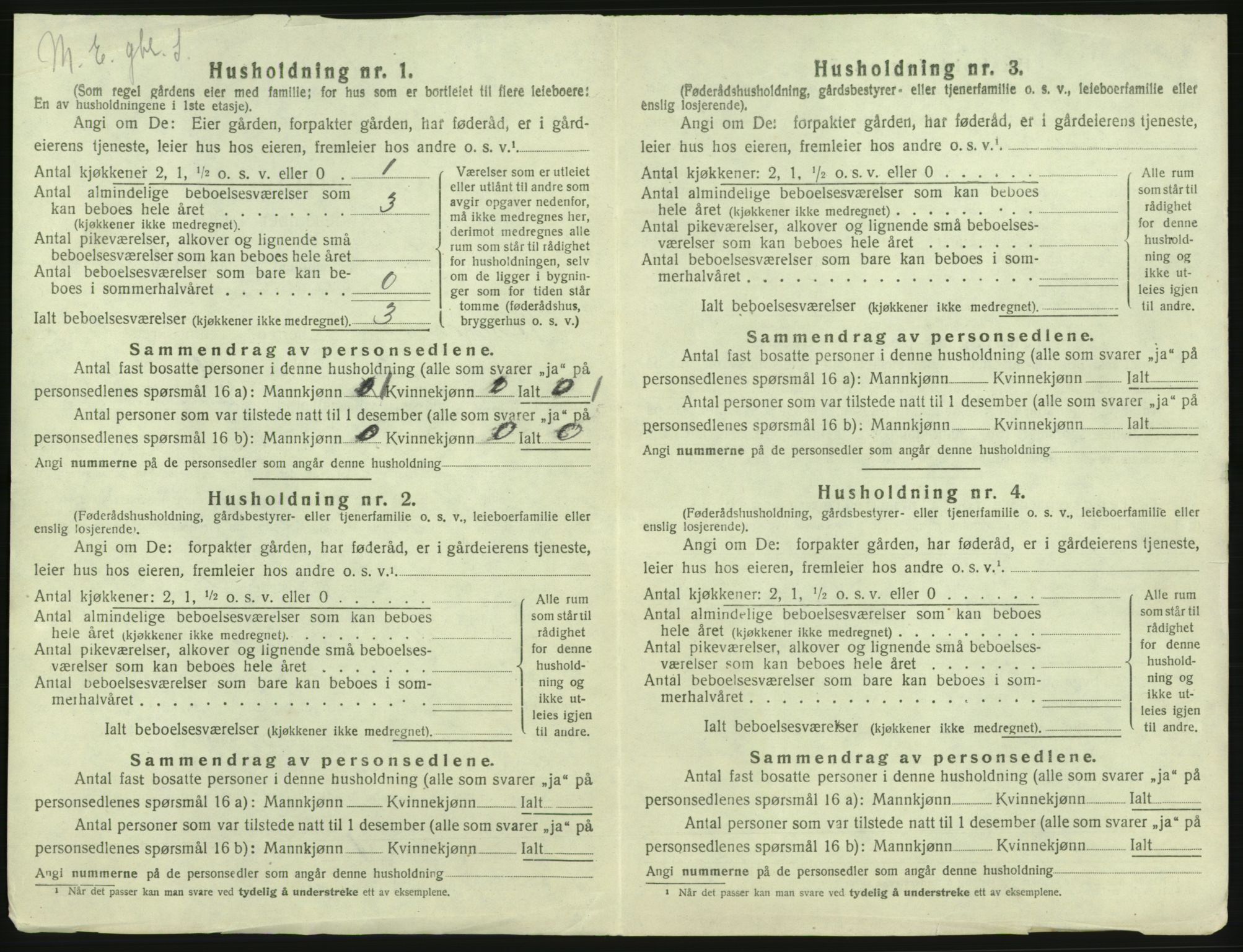 SAK, 1920 census for Hægebostad, 1920, p. 516