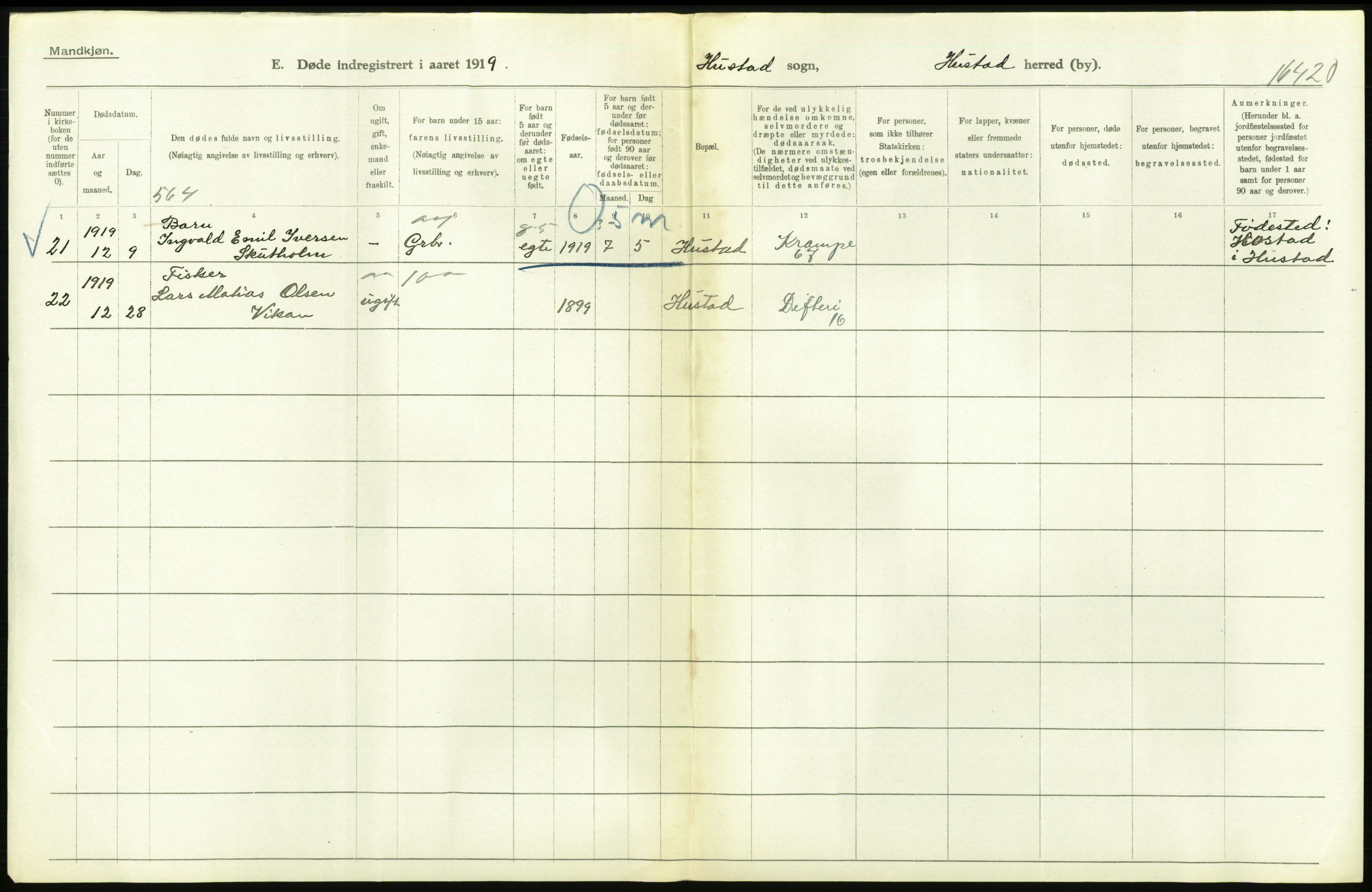 Statistisk sentralbyrå, Sosiodemografiske emner, Befolkning, AV/RA-S-2228/D/Df/Dfb/Dfbi/L0042: Møre fylke: Døde. Bygder og byer., 1919, p. 144