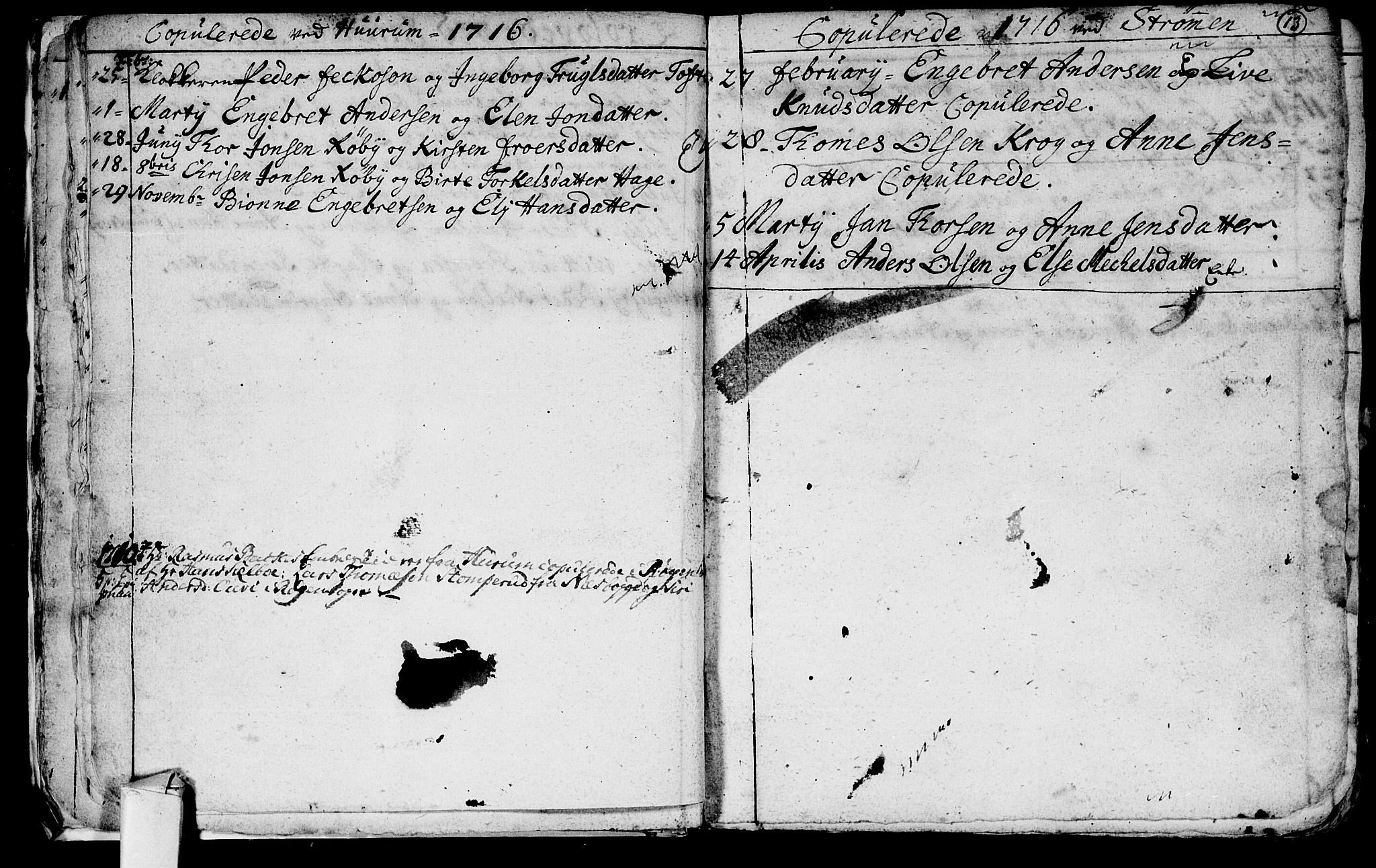 Hurum kirkebøker, SAKO/A-229/F/Fa/L0001: Parish register (official) no. 1, 1715-1732, p. 13
