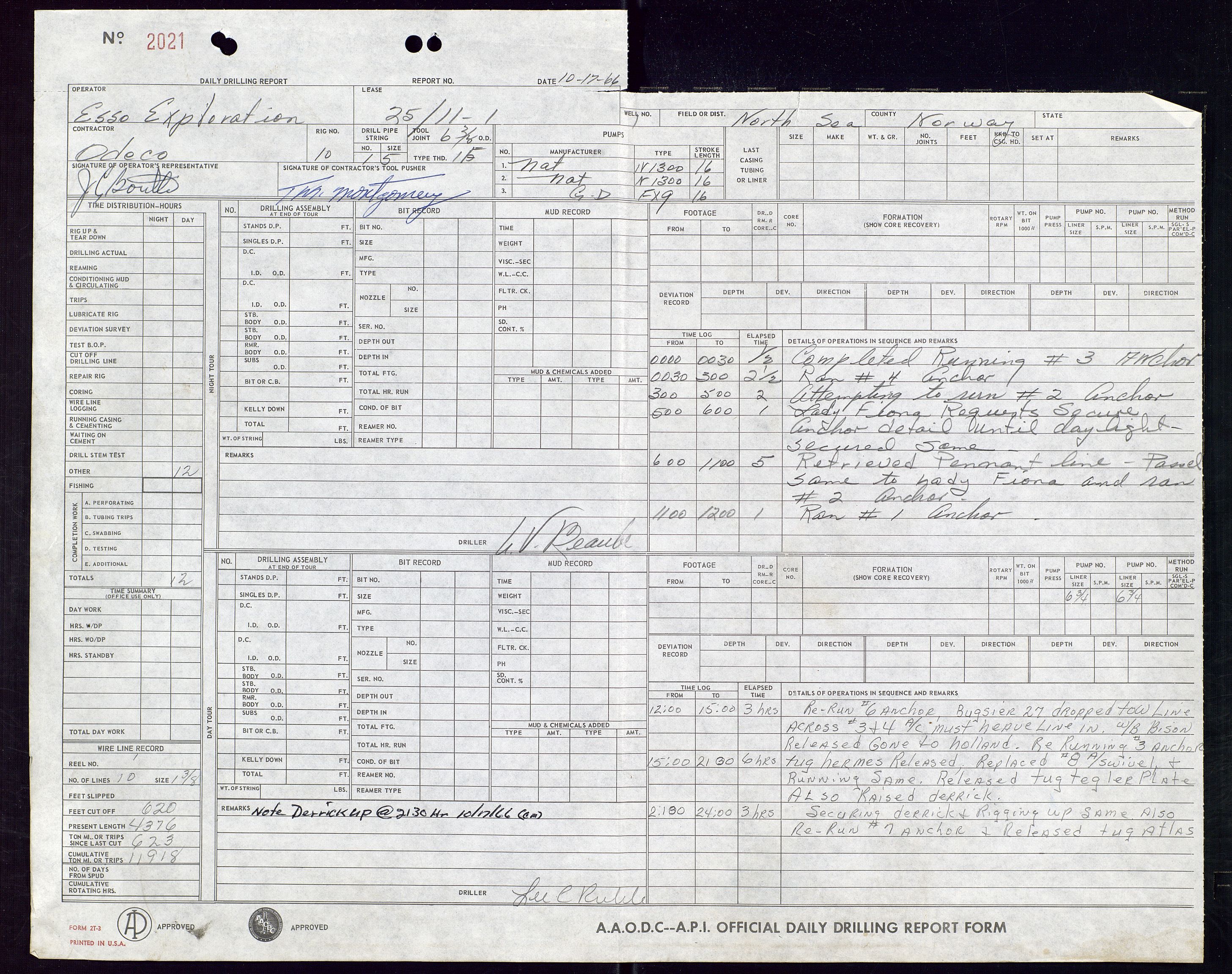 Pa 1512 - Esso Exploration and Production Norway Inc., AV/SAST-A-101917/E/Ea/L0012: Well 25/11-1 og Well 25/10-3, 1966-1967, p. 600