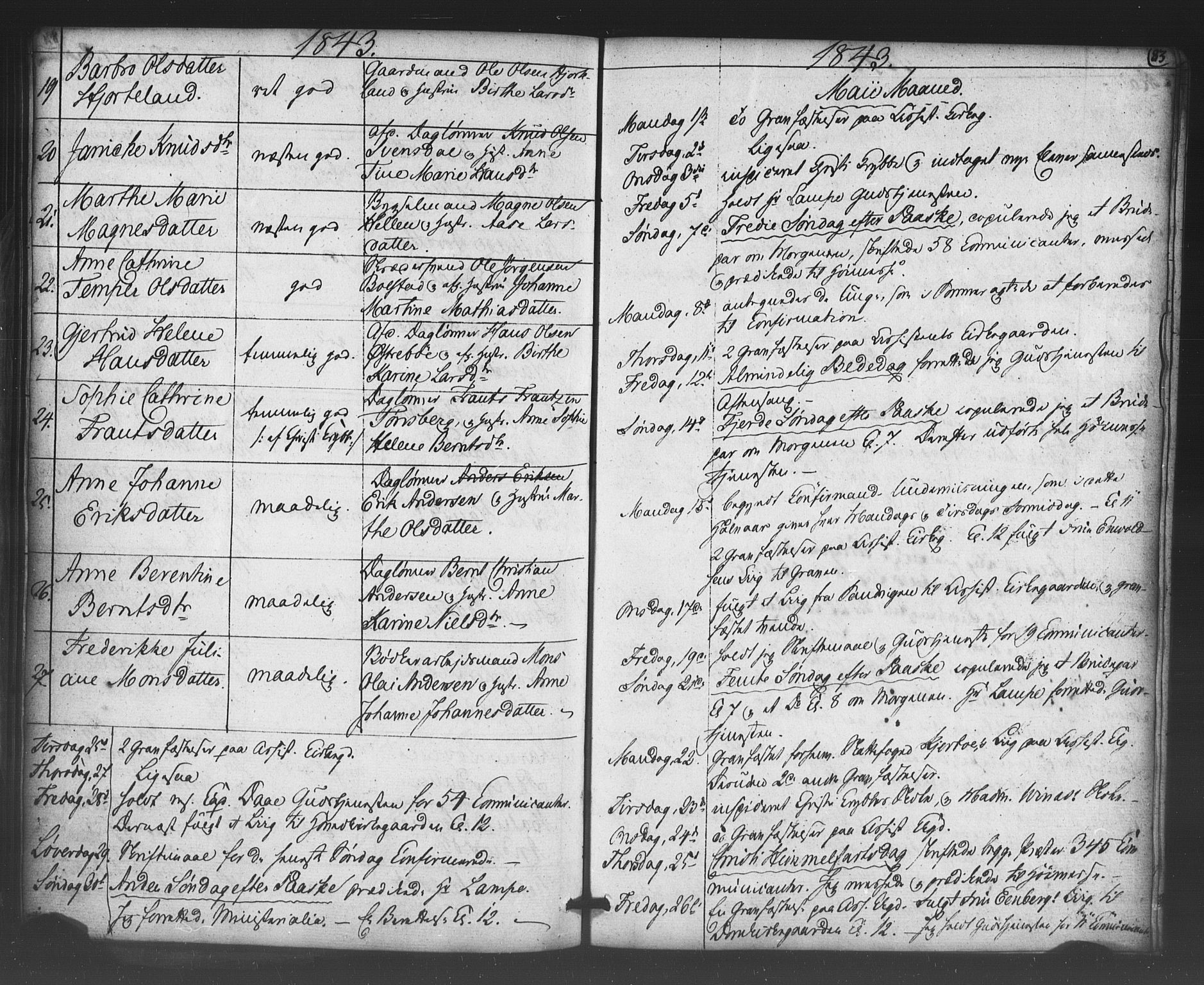 Korskirken sokneprestembete, AV/SAB-A-76101/H/Haa/L0066: Curate's parish register no. A 1, 1826-1843, p. 83