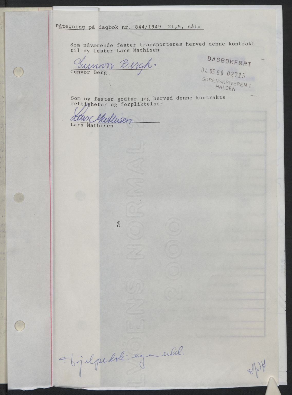 Idd og Marker sorenskriveri, AV/SAO-A-10283/G/Gb/Gbb/L0012: Mortgage book no. A12, 1949-1949, Diary no: : 844/1949