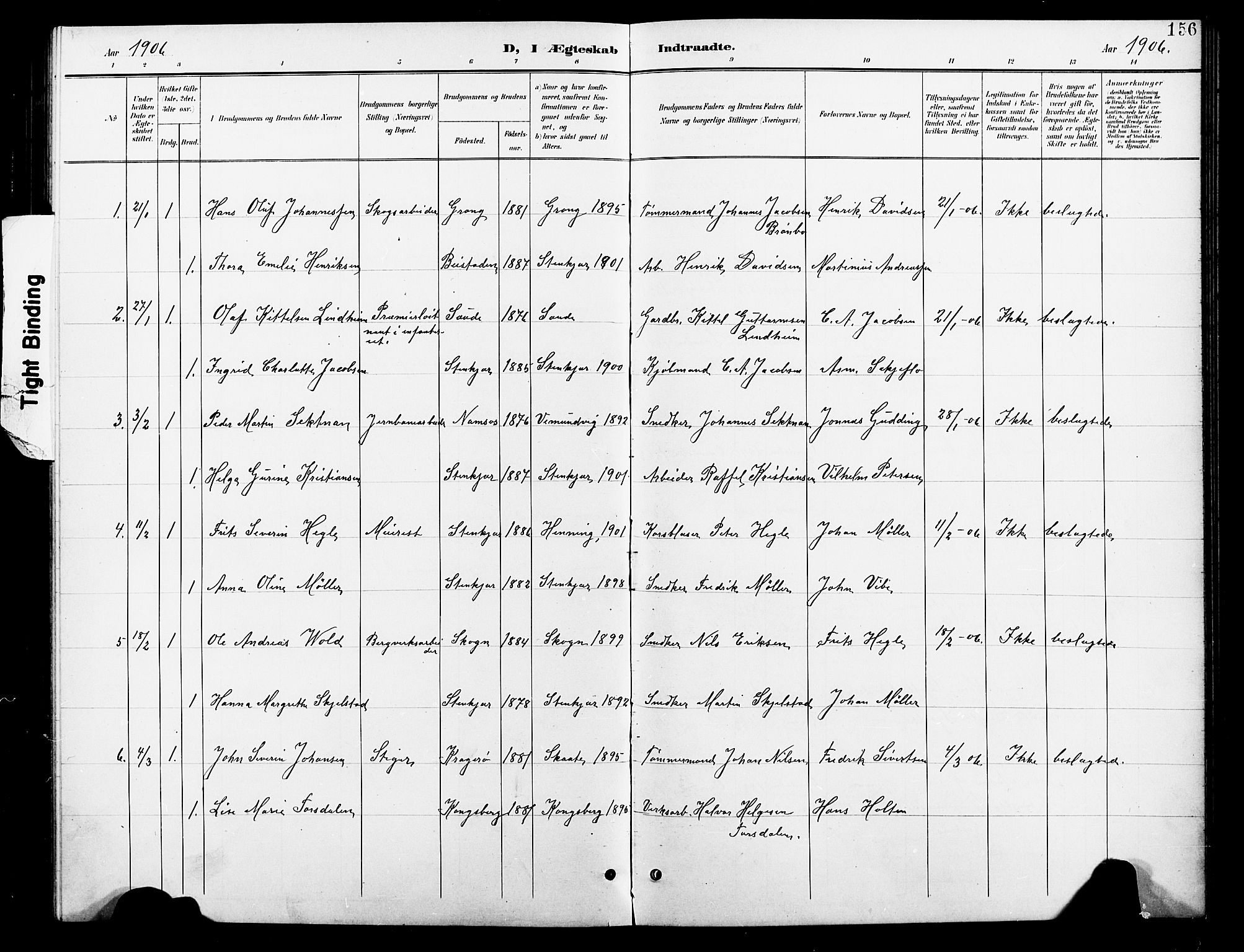 Ministerialprotokoller, klokkerbøker og fødselsregistre - Nord-Trøndelag, SAT/A-1458/739/L0375: Parish register (copy) no. 739C03, 1898-1908, p. 156