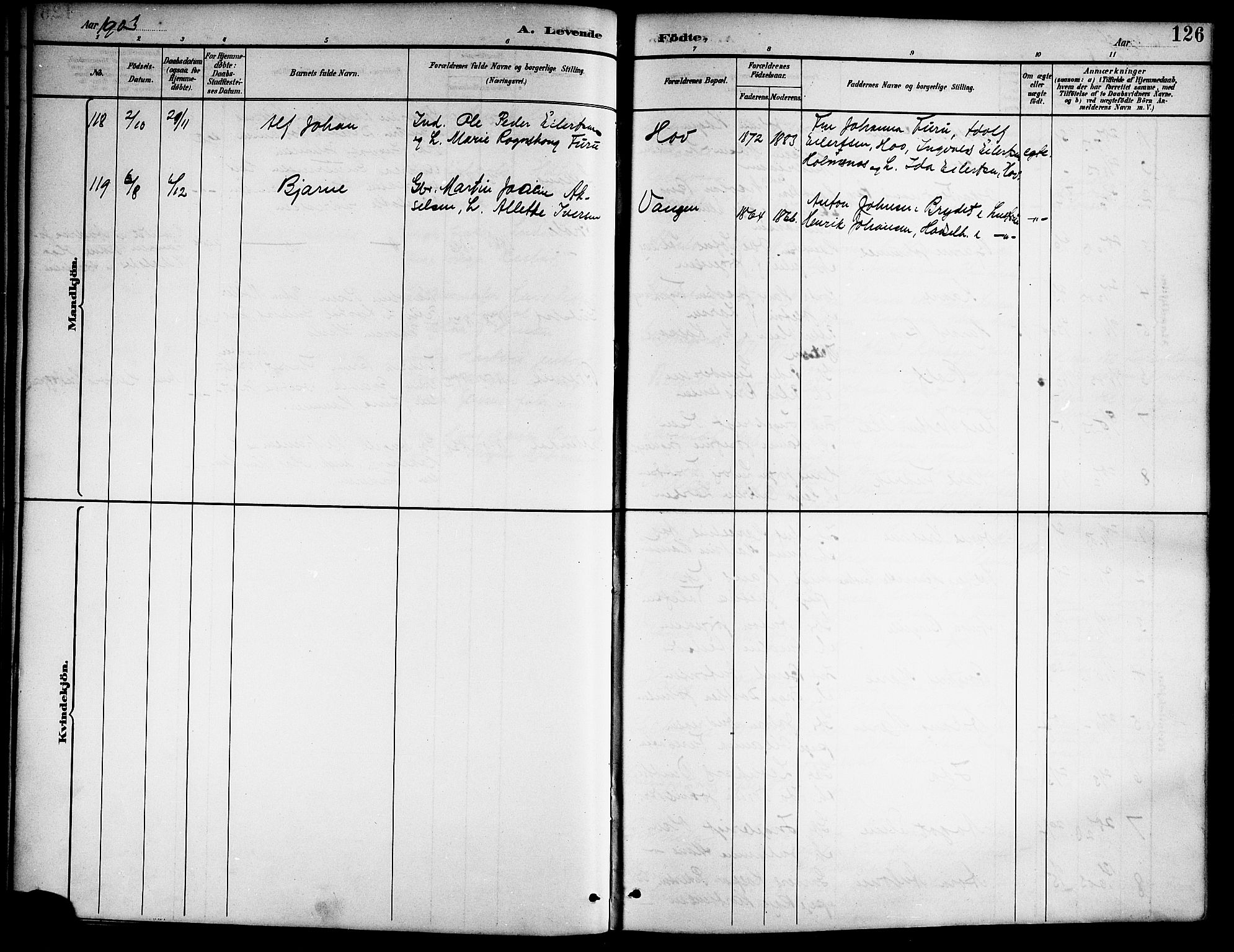 Ministerialprotokoller, klokkerbøker og fødselsregistre - Nordland, AV/SAT-A-1459/888/L1268: Parish register (copy) no. 888C06, 1891-1908, p. 126