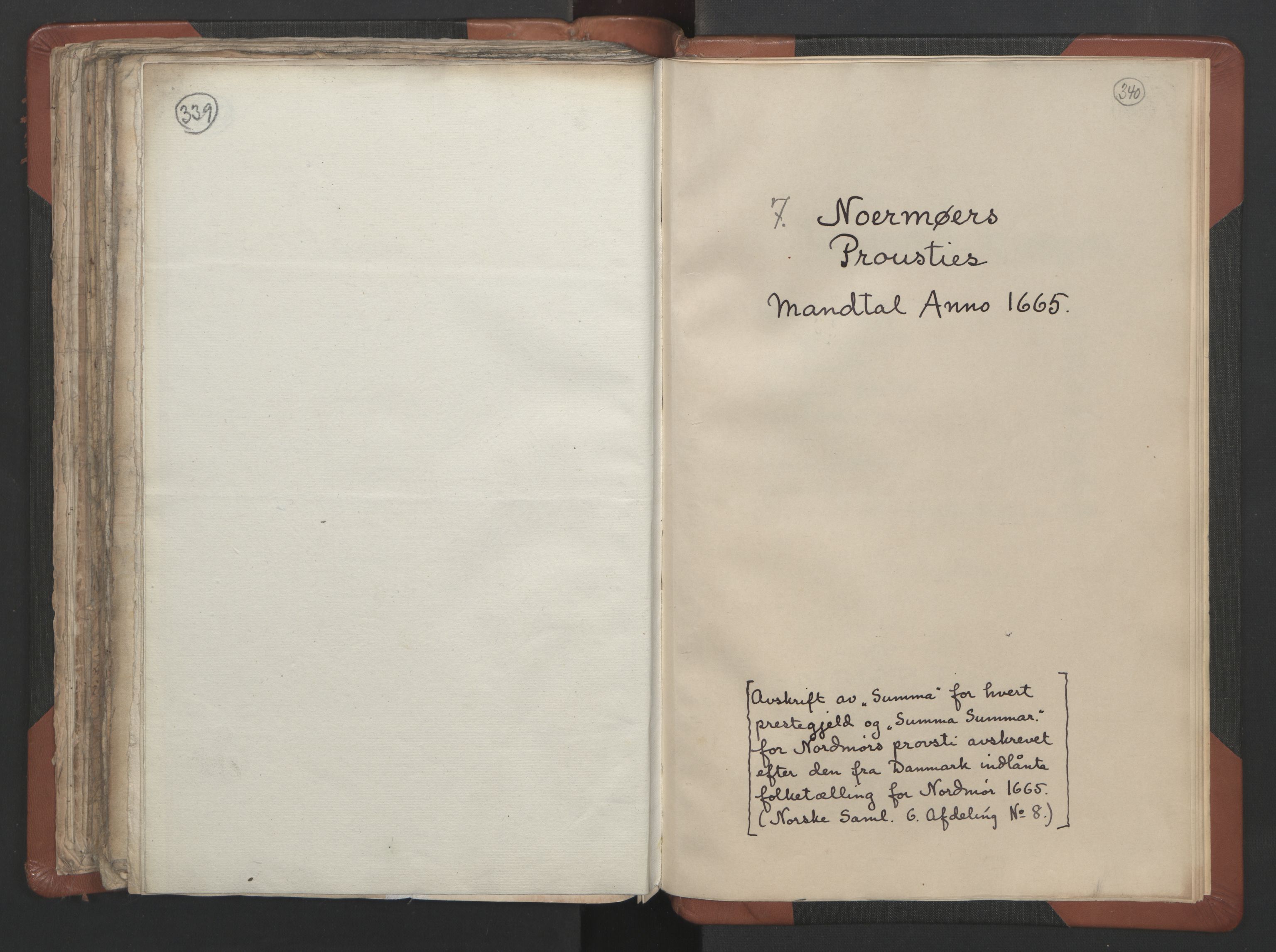 RA, Vicar's Census 1664-1666, no. 29: Nordmøre deanery, 1664-1666, p. 339-340