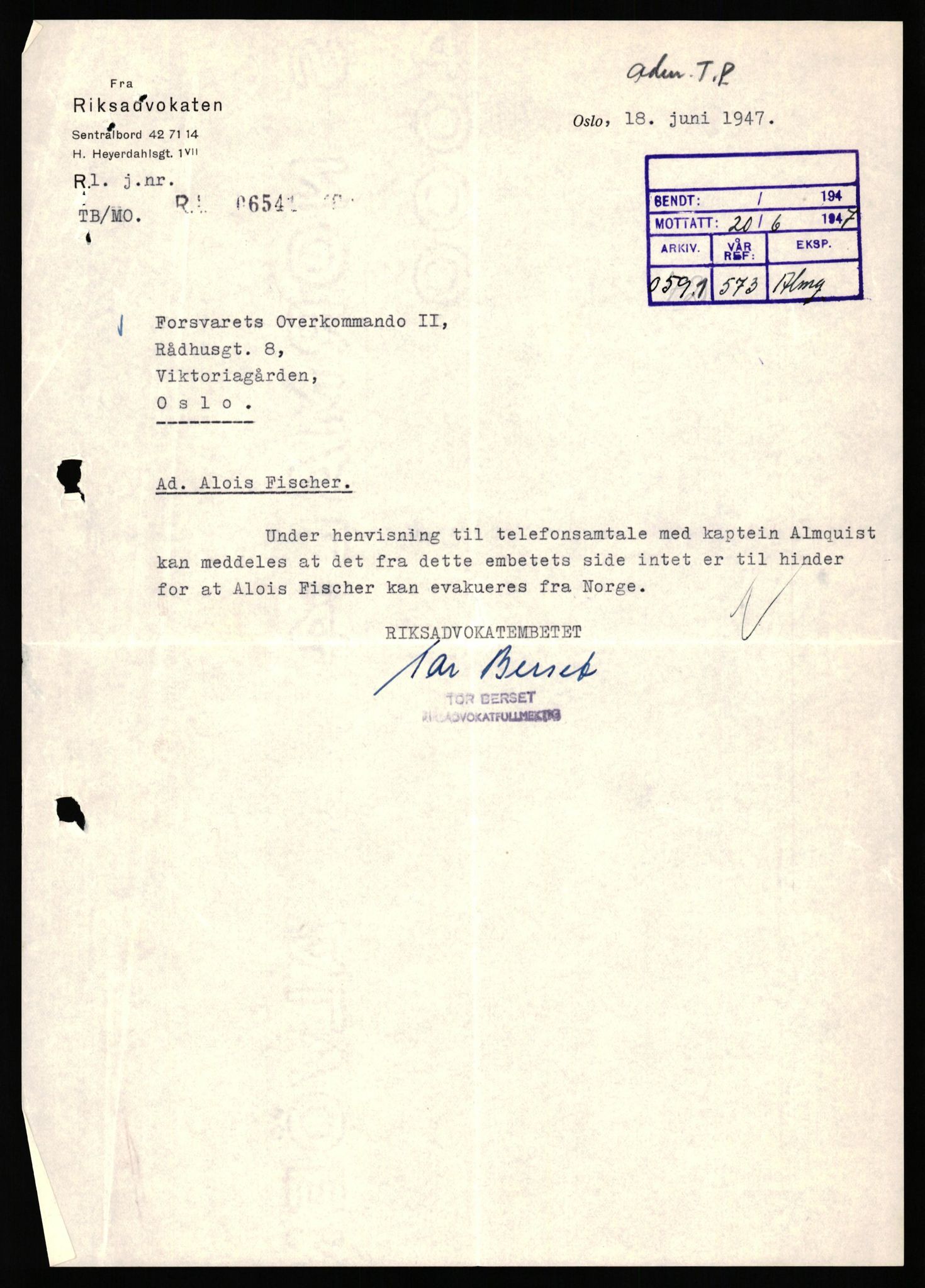 Forsvaret, Forsvarets overkommando II, AV/RA-RAFA-3915/D/Db/L0038: CI Questionaires. Tyske okkupasjonsstyrker i Norge. Østerrikere., 1945-1946, p. 315