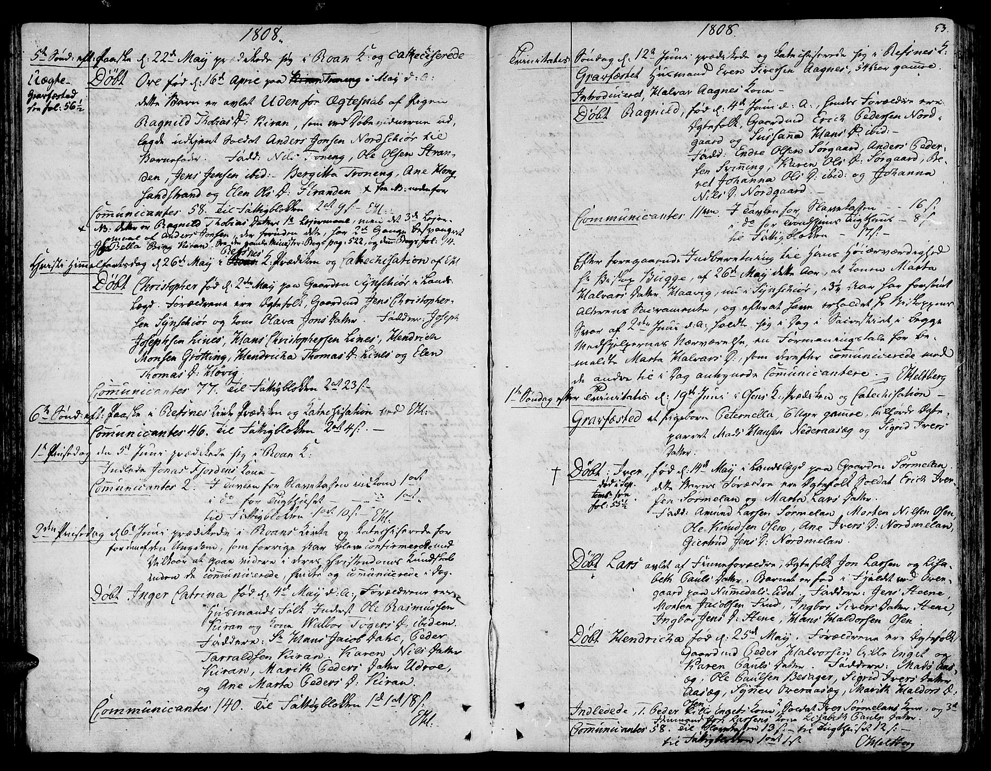 Ministerialprotokoller, klokkerbøker og fødselsregistre - Sør-Trøndelag, SAT/A-1456/657/L0701: Parish register (official) no. 657A02, 1802-1831, p. 53