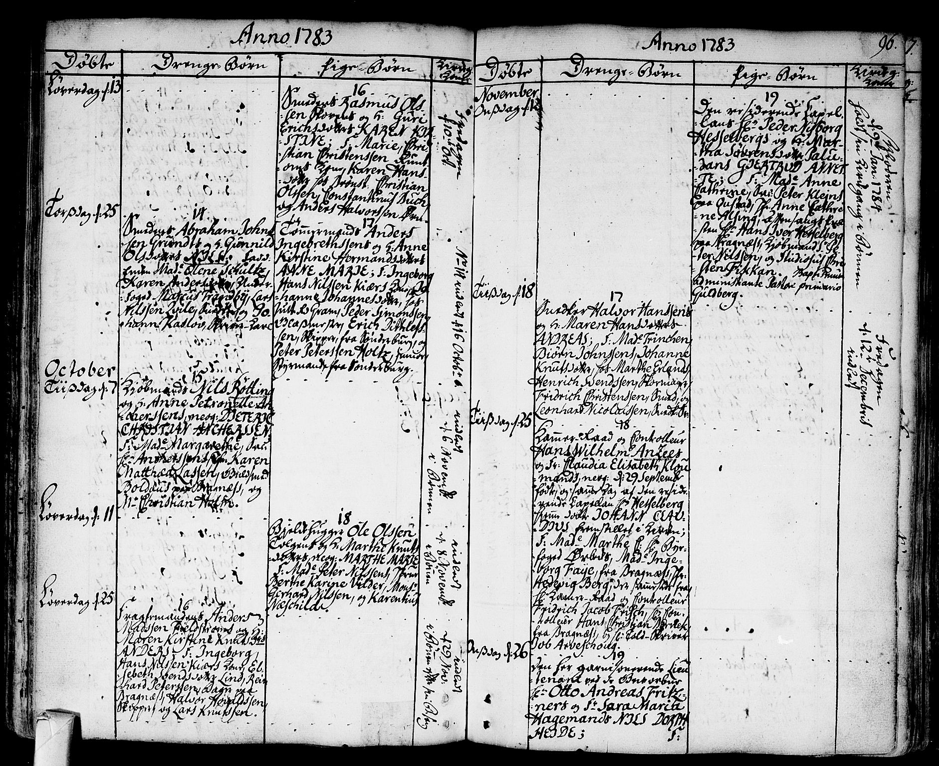 Strømsø kirkebøker, AV/SAKO-A-246/F/Fa/L0009: Parish register (official) no. I 9, 1752-1791, p. 96