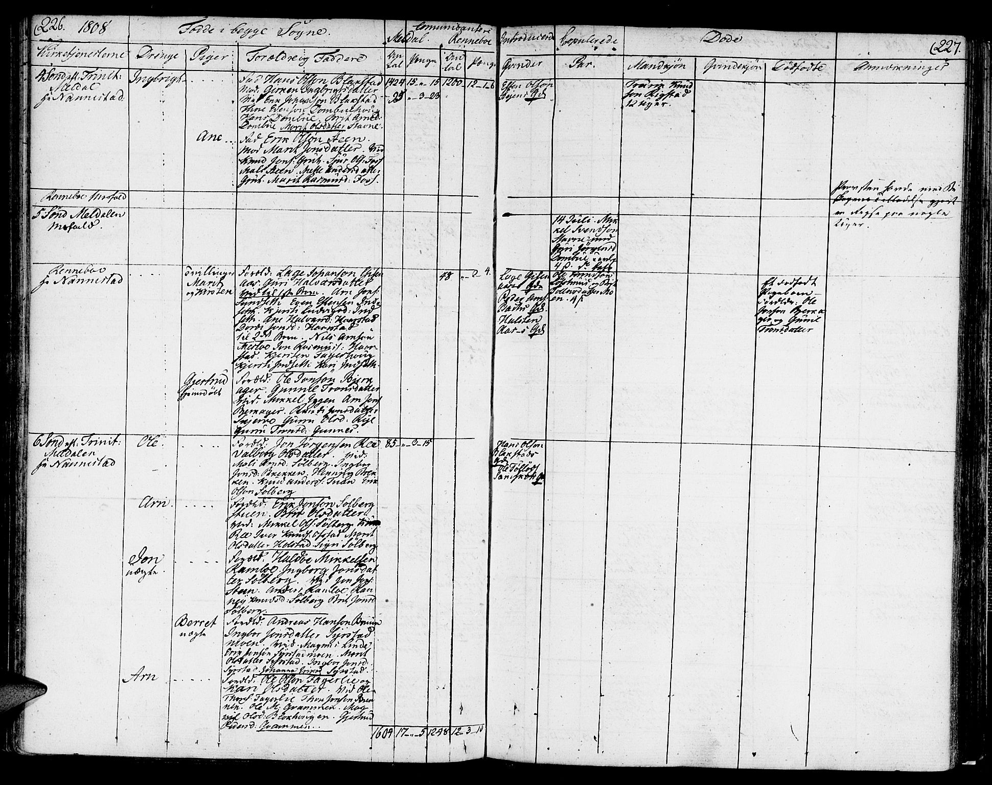 Ministerialprotokoller, klokkerbøker og fødselsregistre - Sør-Trøndelag, AV/SAT-A-1456/672/L0852: Parish register (official) no. 672A05, 1776-1815, p. 226-227